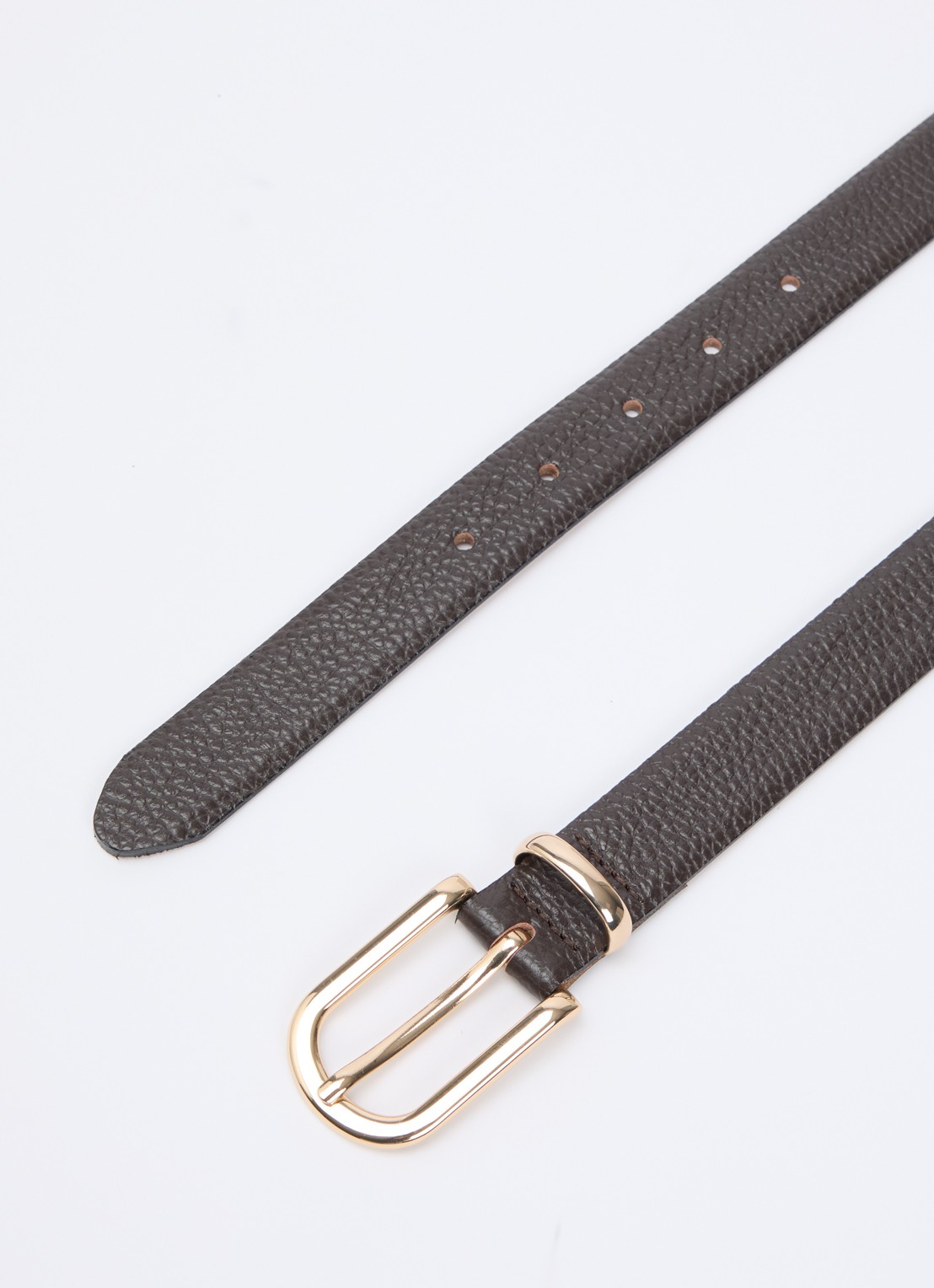 BRAX Dob riem van leer - detail donkerbruin