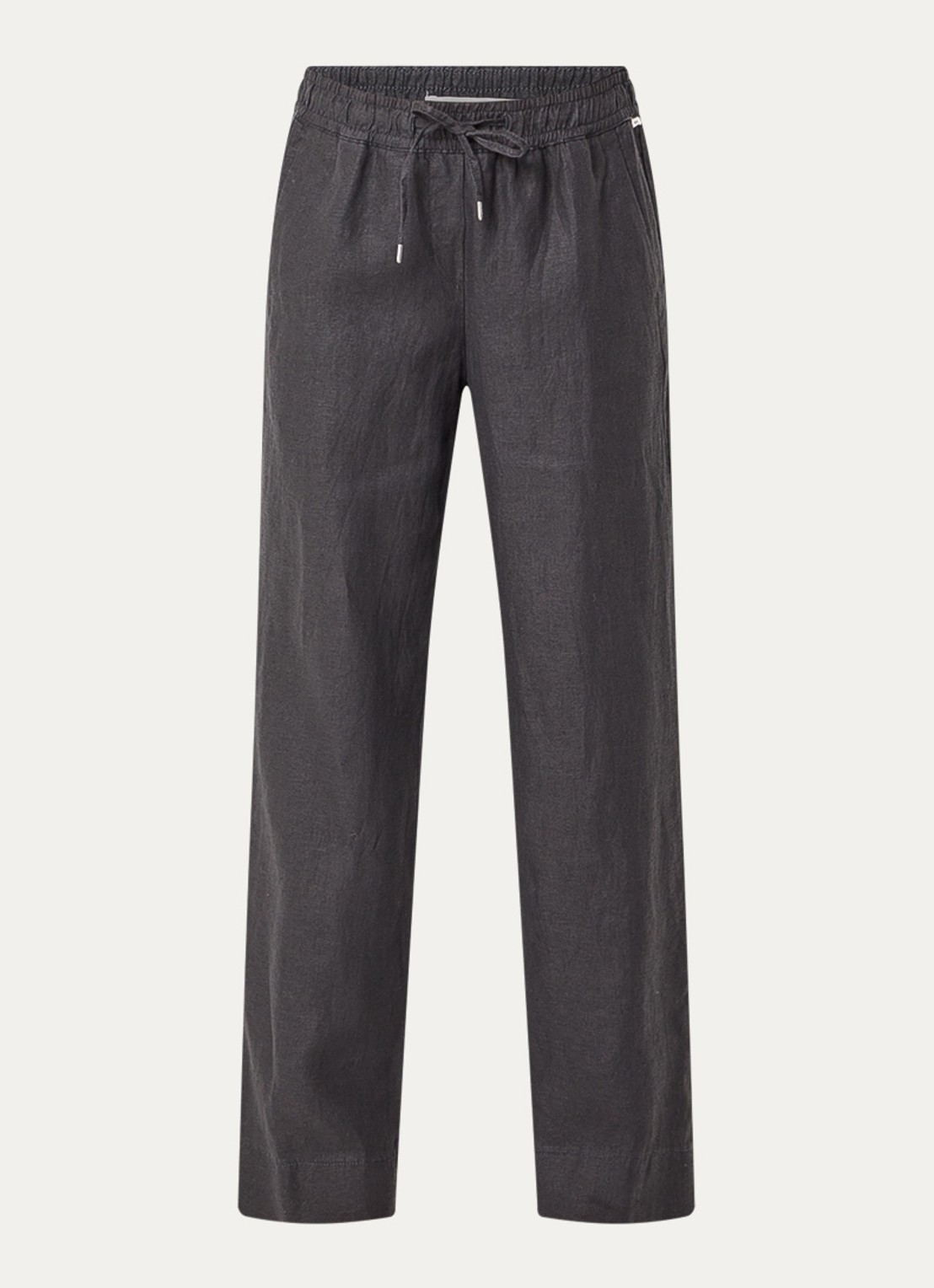 BRAX  Farina loose fit pantalon van linnen met steekzakken - voorkant 3 zwart