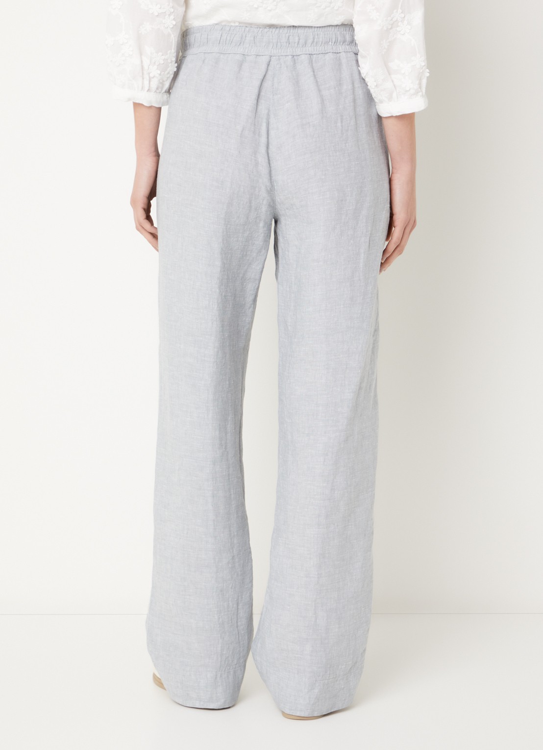 BRAX  Farina loose fit pantalon van linnen met steekzakken - achterkant lichtblauw