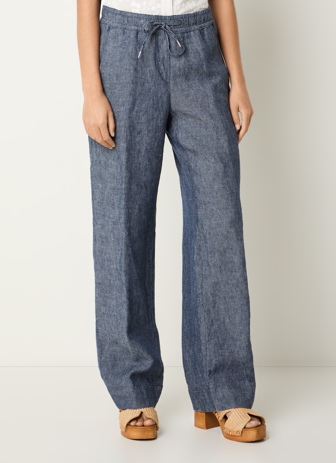 BRAX  Farina loose fit pantalon van linnen met steekzakken - detail 4 indigo