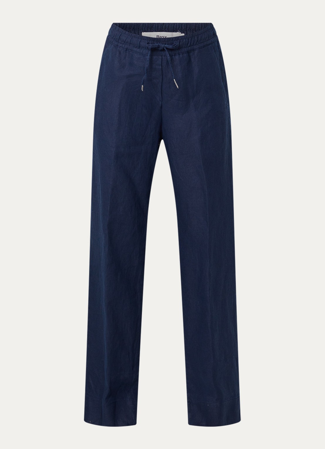 BRAX  Farina loose fit pantalon van linnen met steekzakken - voorkant 3 donkerblauw