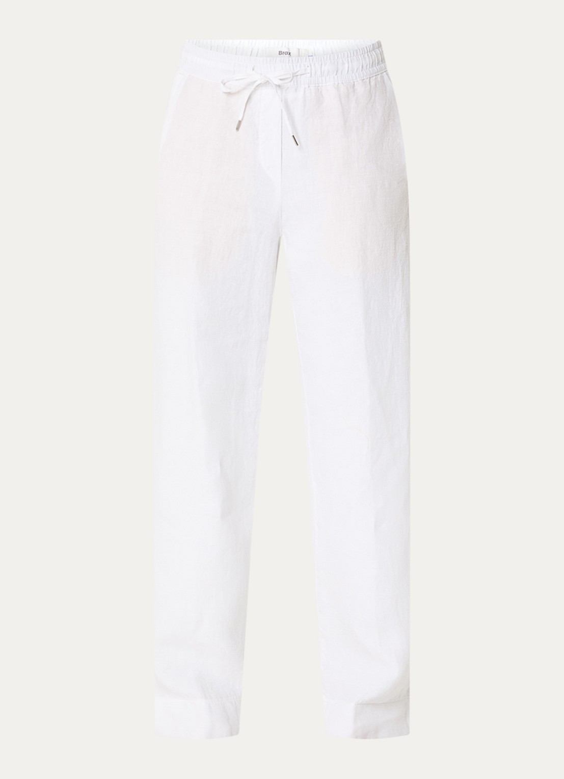 BRAX  Farina loose fit pantalon van linnen met steekzakken - voorkant gebroken wit
