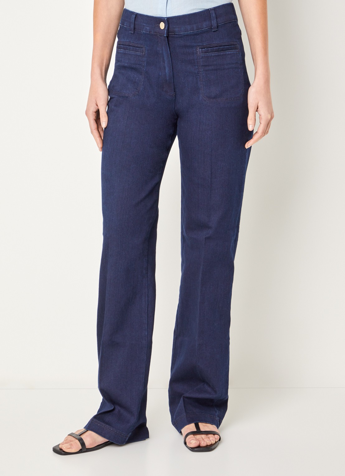 BRAX High waist straight leg jeans met donkere wassing - detail 4 indigo