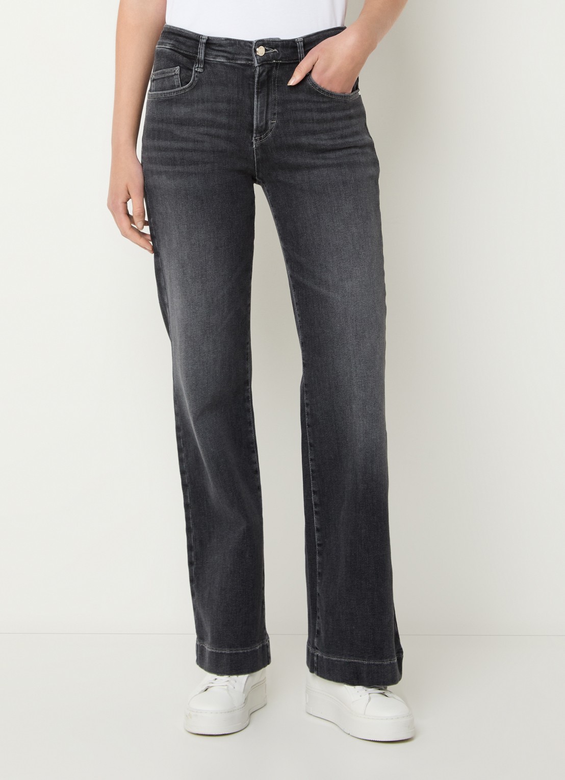 BRAX Maine high waist flared jeans met steekzakken - detail zwart