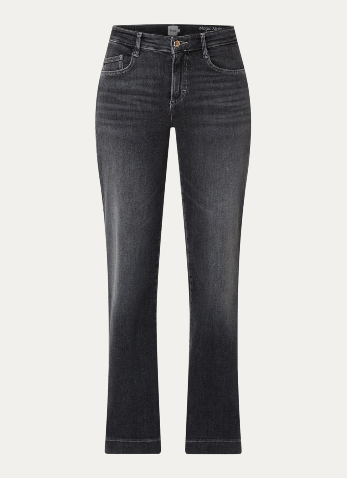 BRAX Maine high waist flared jeans met steekzakken - voorkant 3 zwart