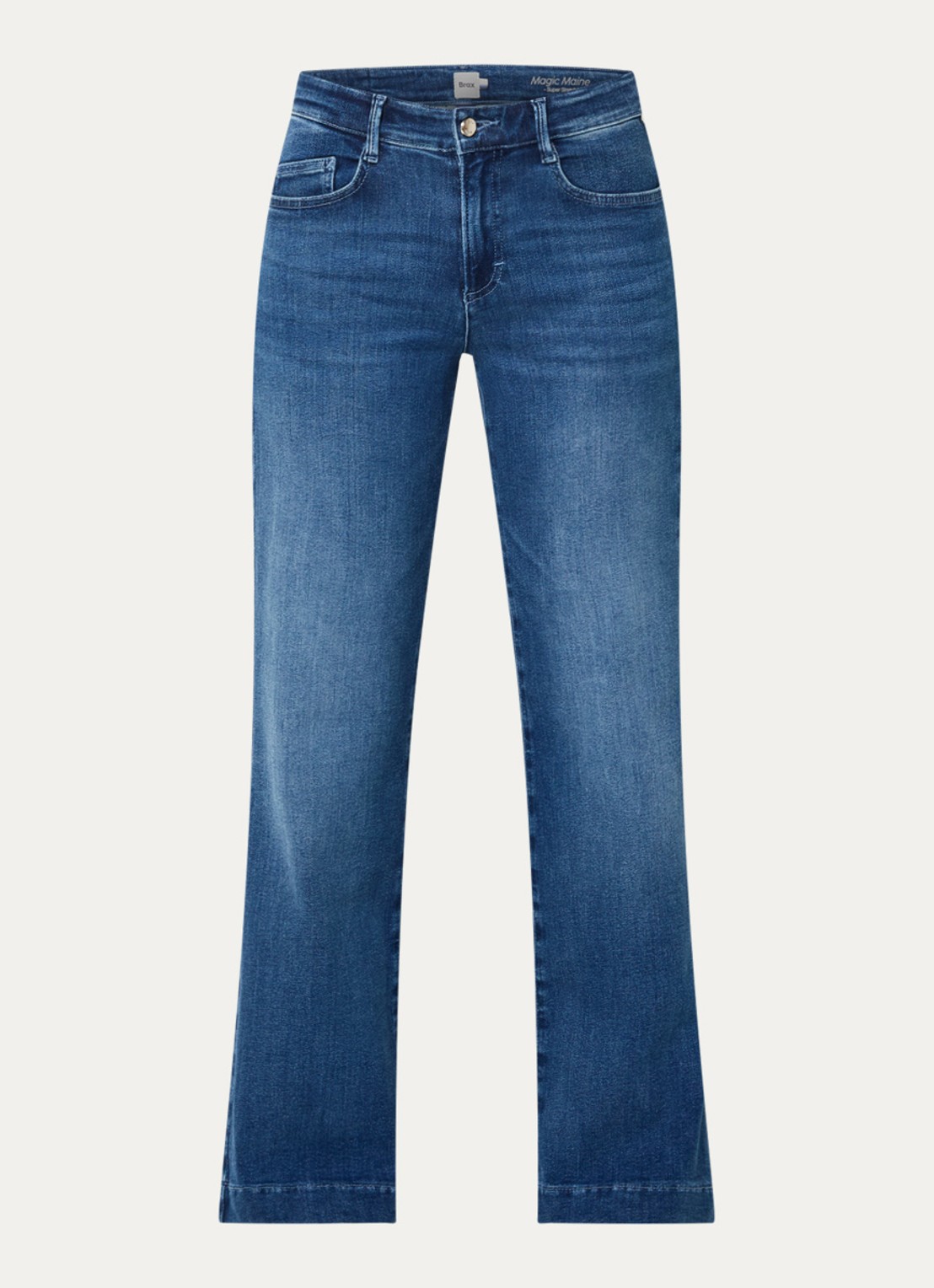 BRAX Maine high waist flared jeans met steekzakken - voorkant 4 lichtblauw