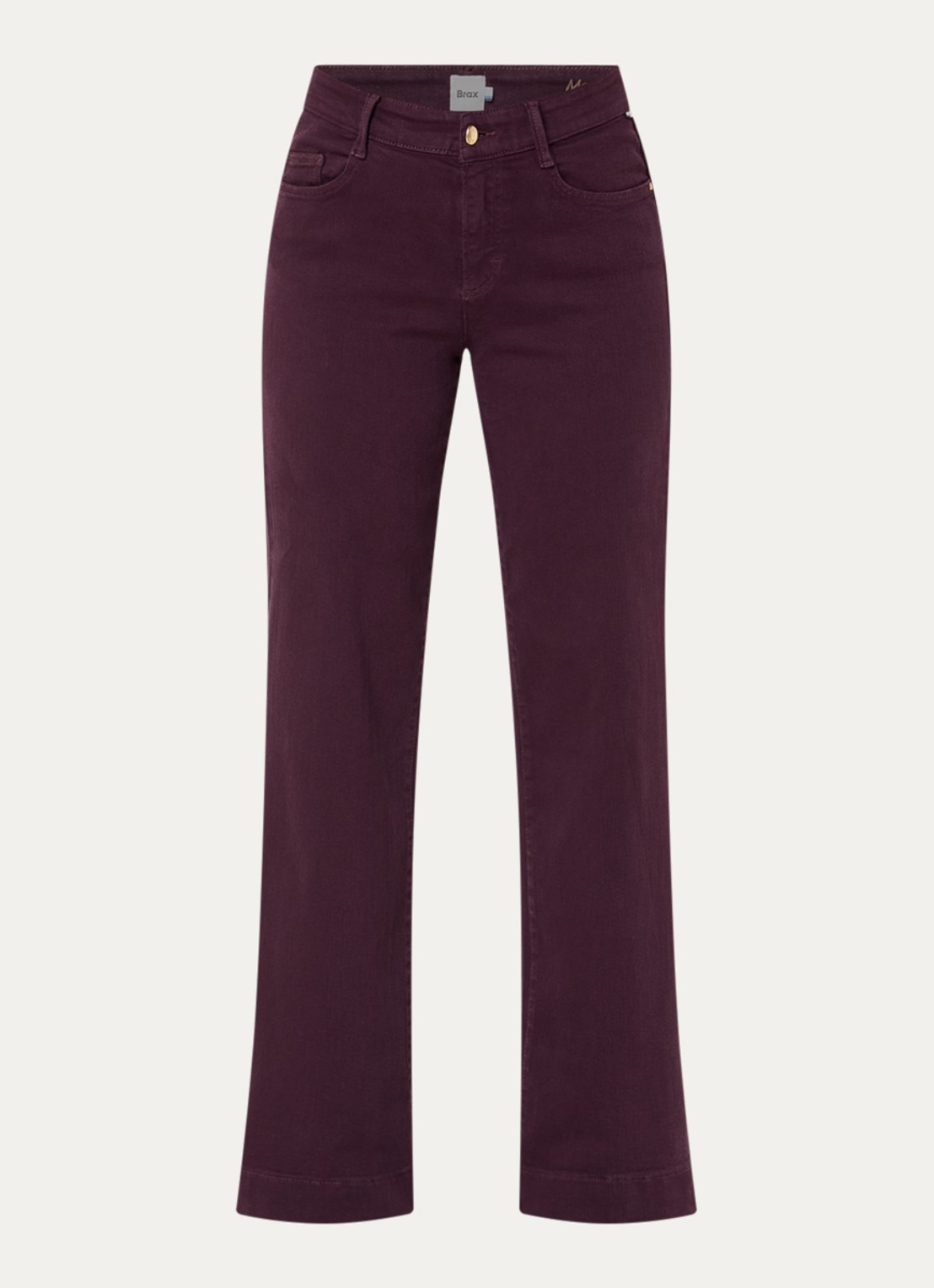 BRAX Maine high waist loose fit jeans met gekleurde wassing - voorkant aubergine