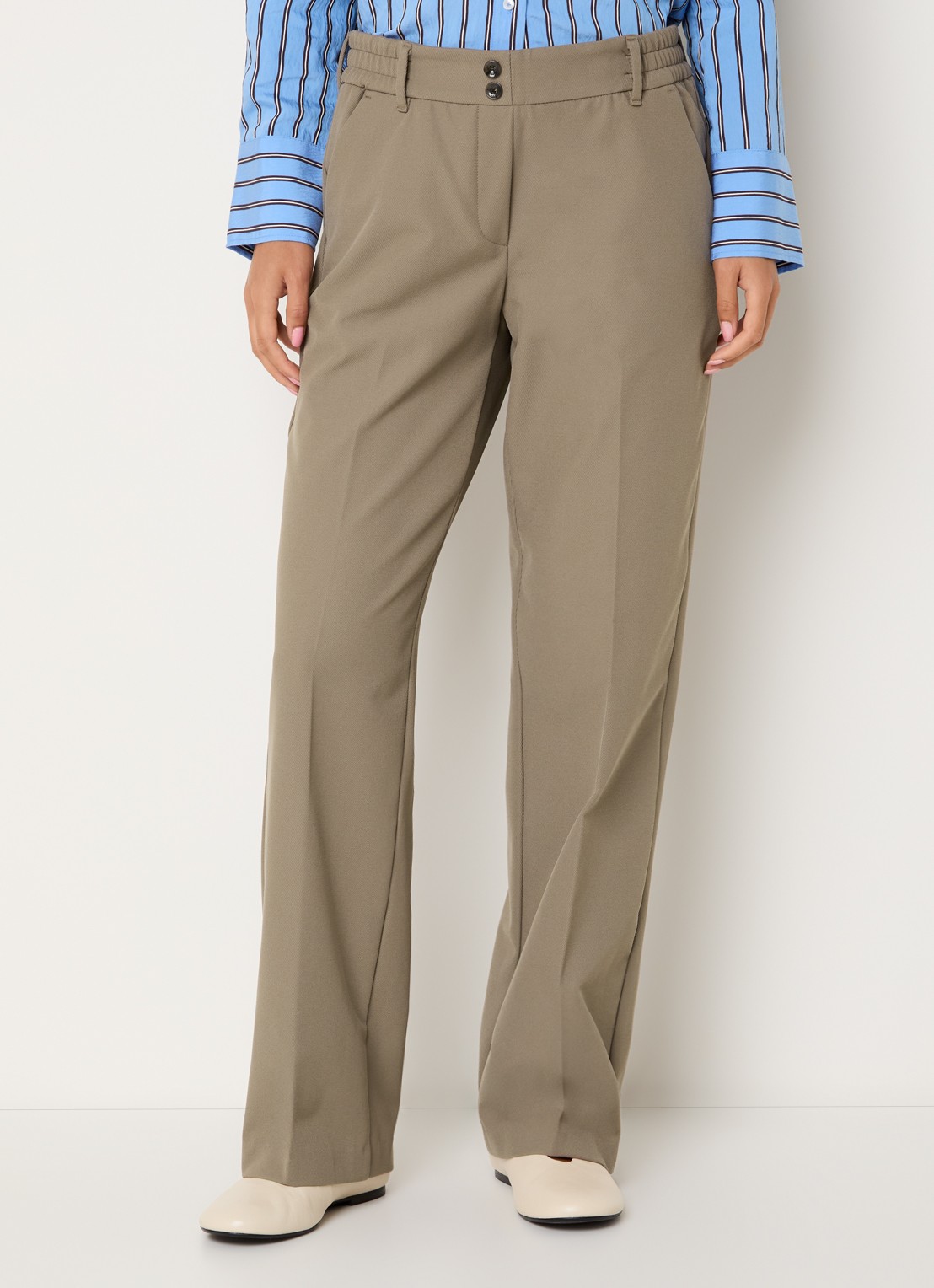 BRAX Maine high waist slim fit pantalon met steekzakken - detail 3 beige