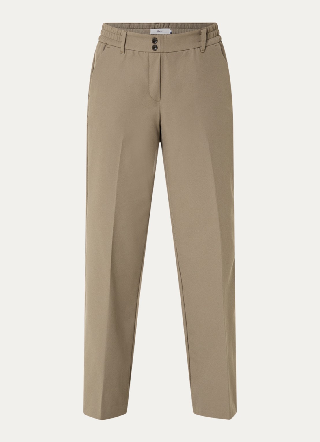 BRAX Maine high waist slim fit pantalon met steekzakken - voorkant beige