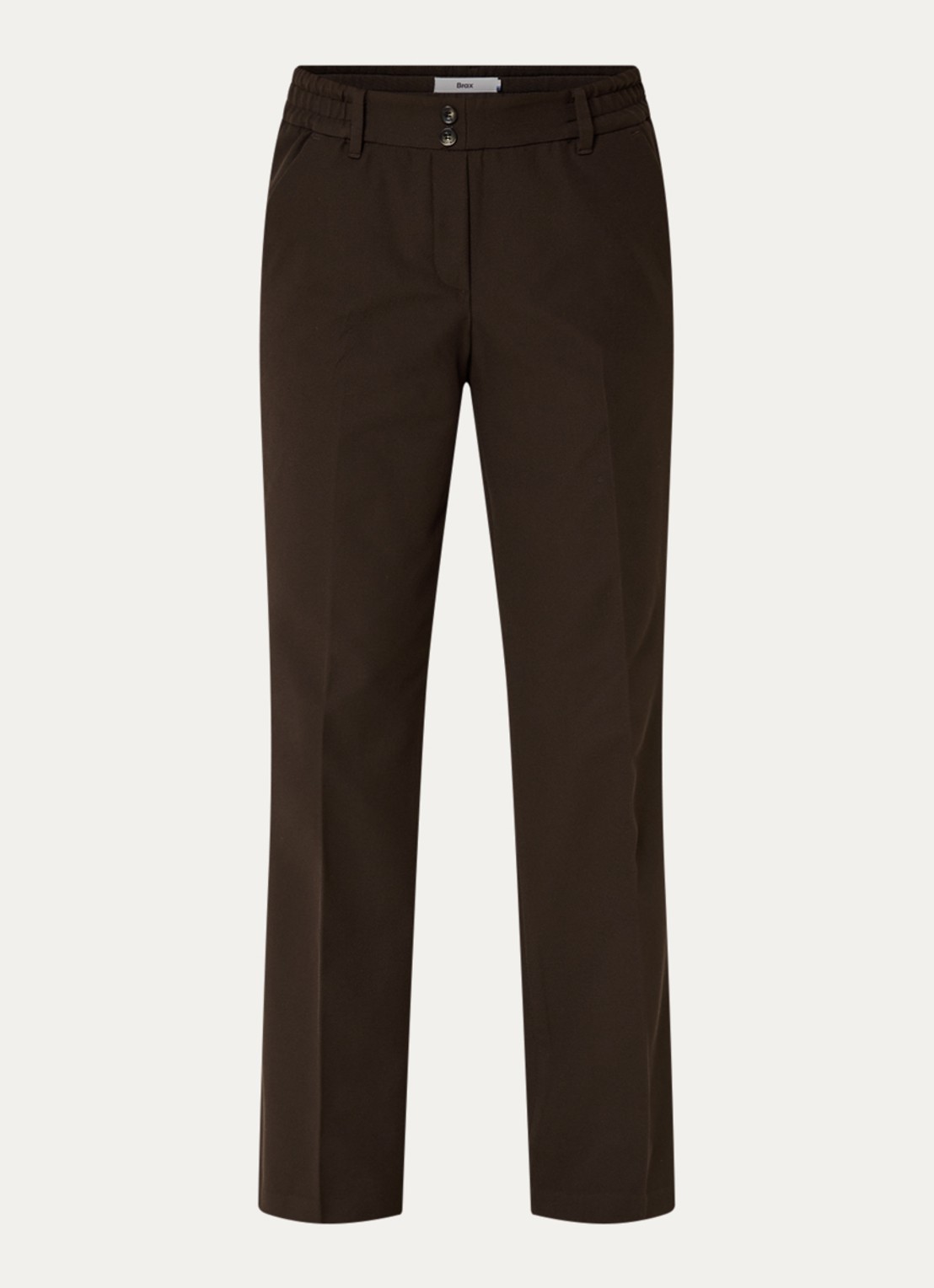 BRAX Maine high waist slim fit pantalon met steekzakken - voorkant 2 donkerbruin