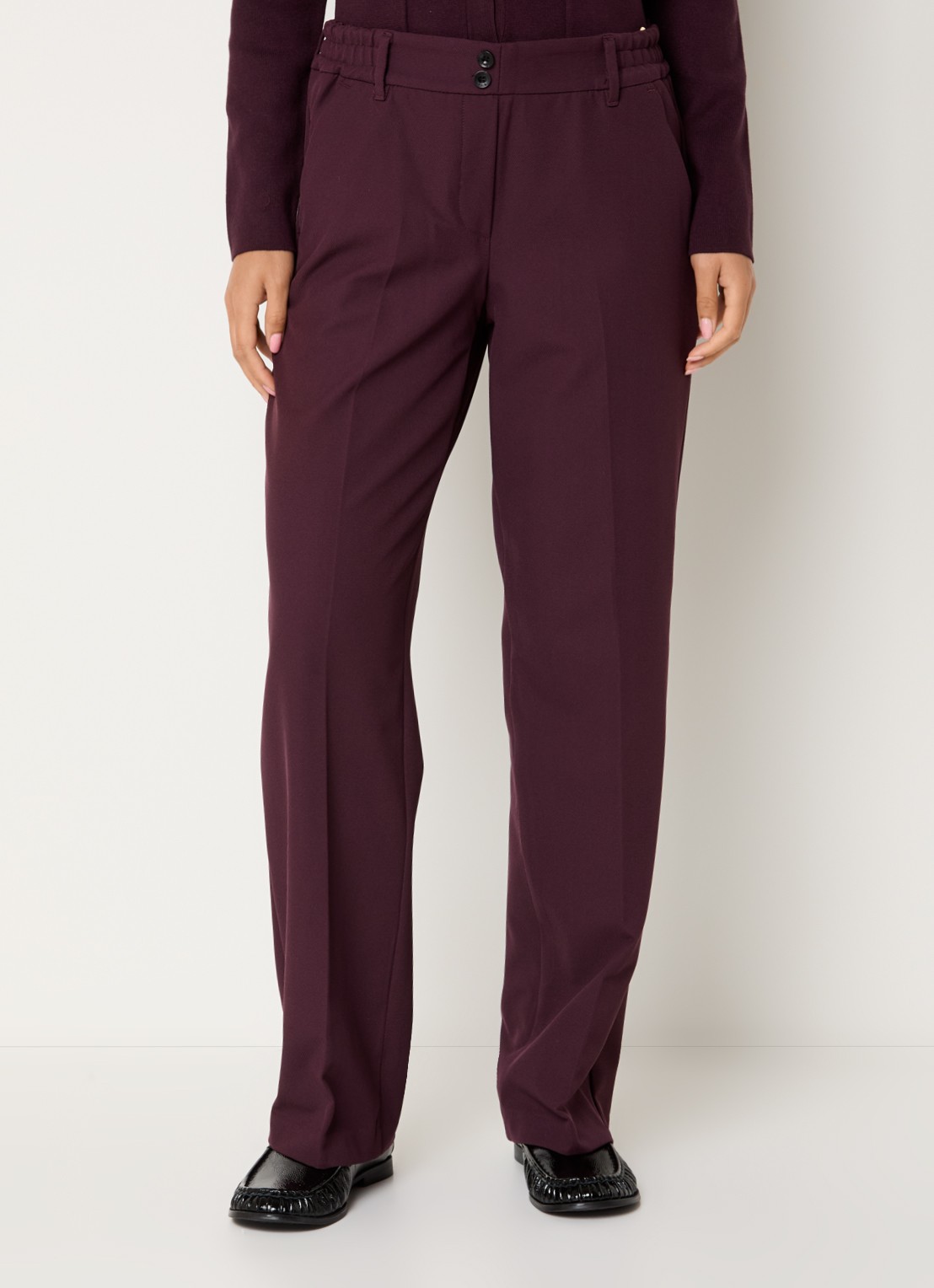 BRAX Maine high waist slim fit pantalon met steekzakken - detail 3 bordeauxrood