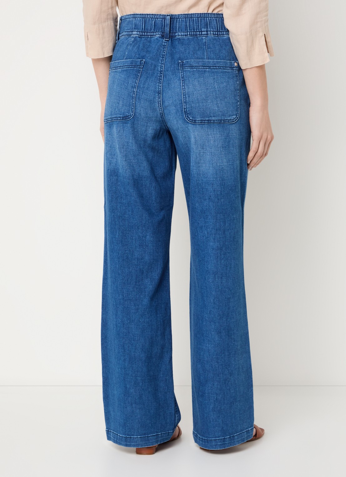 BRAX Maine high waist straight fit jeans met steekzakken  - achterkant donkerblauw