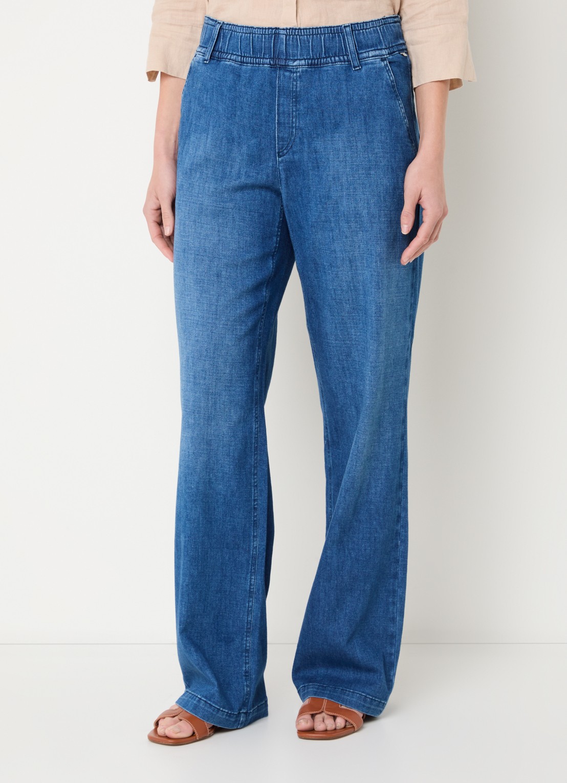 BRAX Maine high waist straight fit jeans met steekzakken  - detail 4 donkerblauw