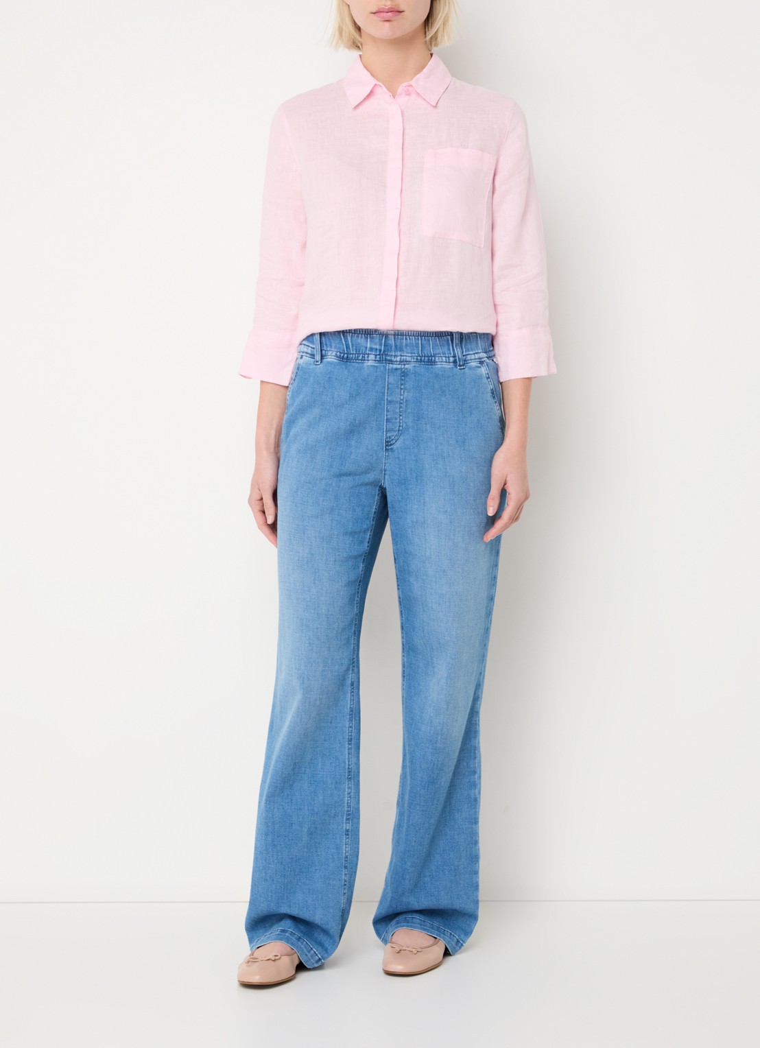 BRAX Maine high waist straight fit jeans met steekzakken  - voorkant 4 indigo