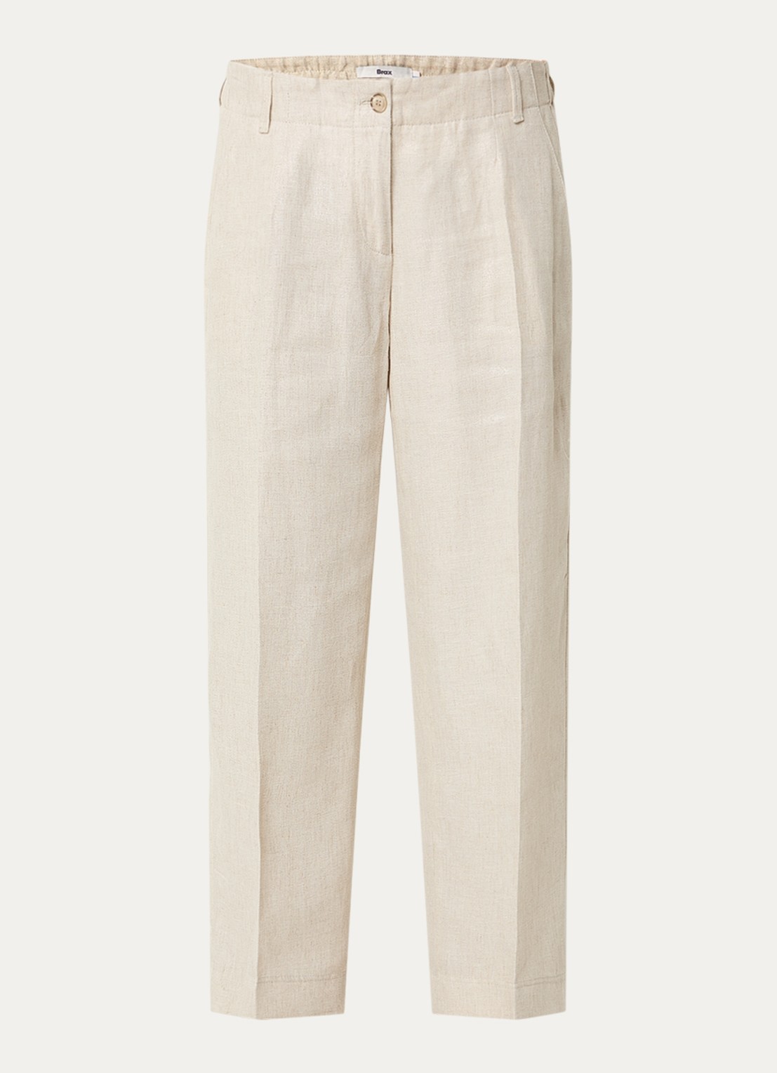 BRAX Maine low waist straight fit chino in linnenblend - voorkant 2 beige