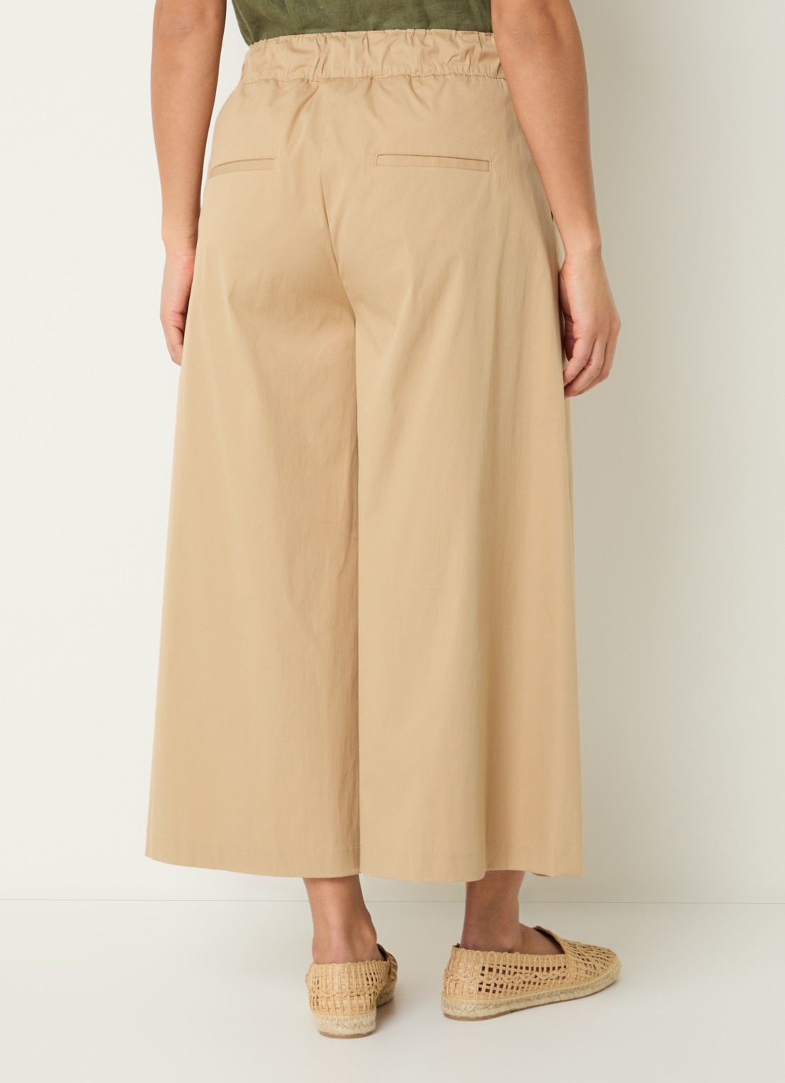 BRAX Maja high waist wide fit broek met steekzakken - achterkant 3 camel
