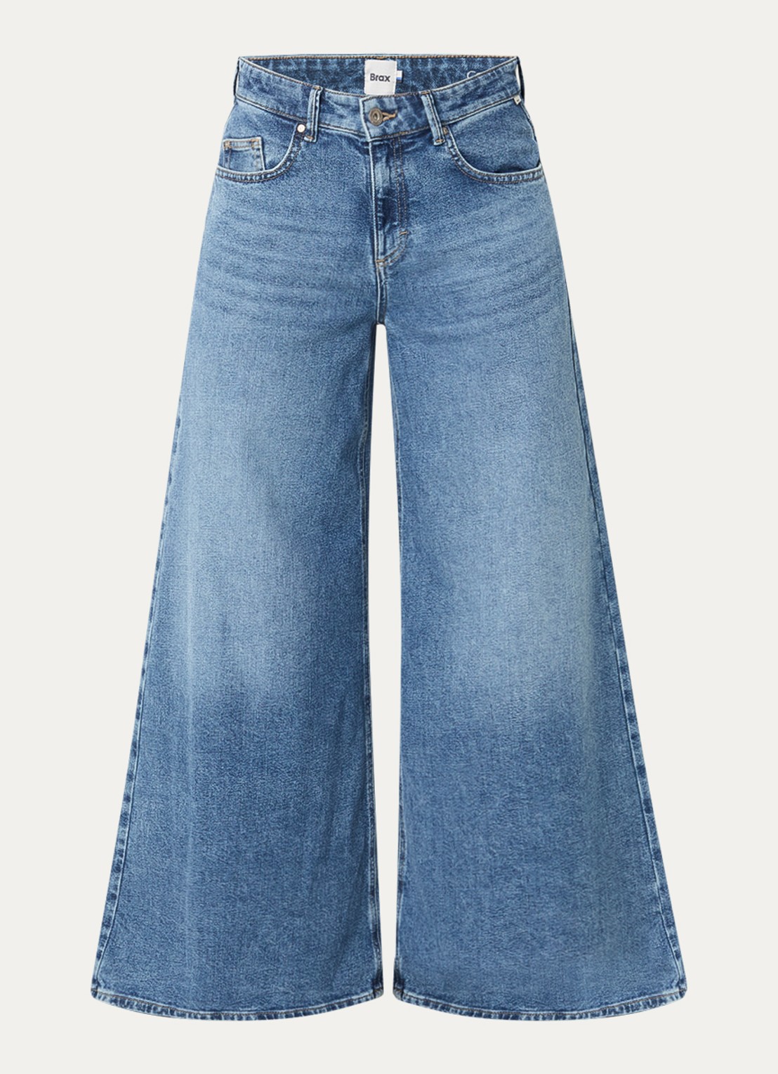 BRAX March high waist wide leg jeans met steekzakken - voorkant 4 indigo