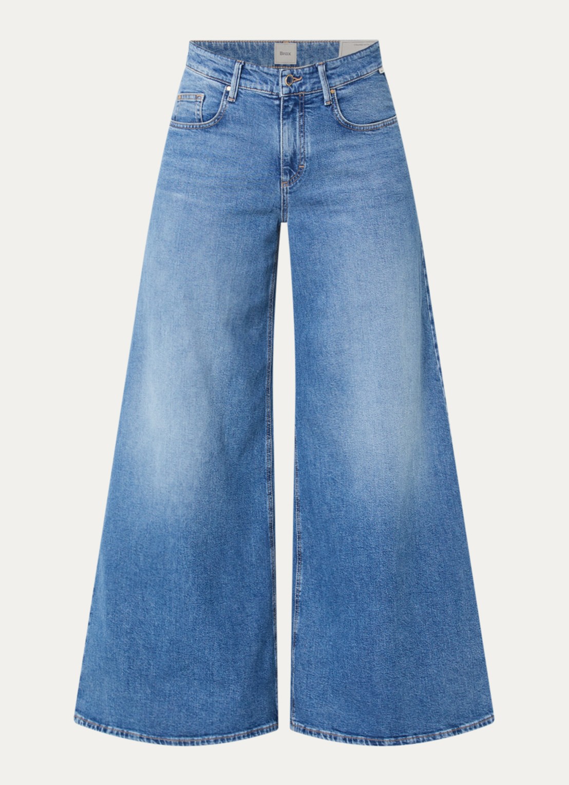 BRAX March high waist wide leg jeans met steekzakken - voorkant 3 blauw