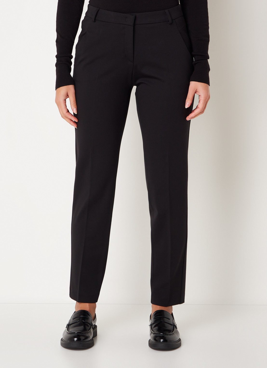 BRAX Maron mid waist cropped regular fit chino met steekzakken - detail 2 zwart