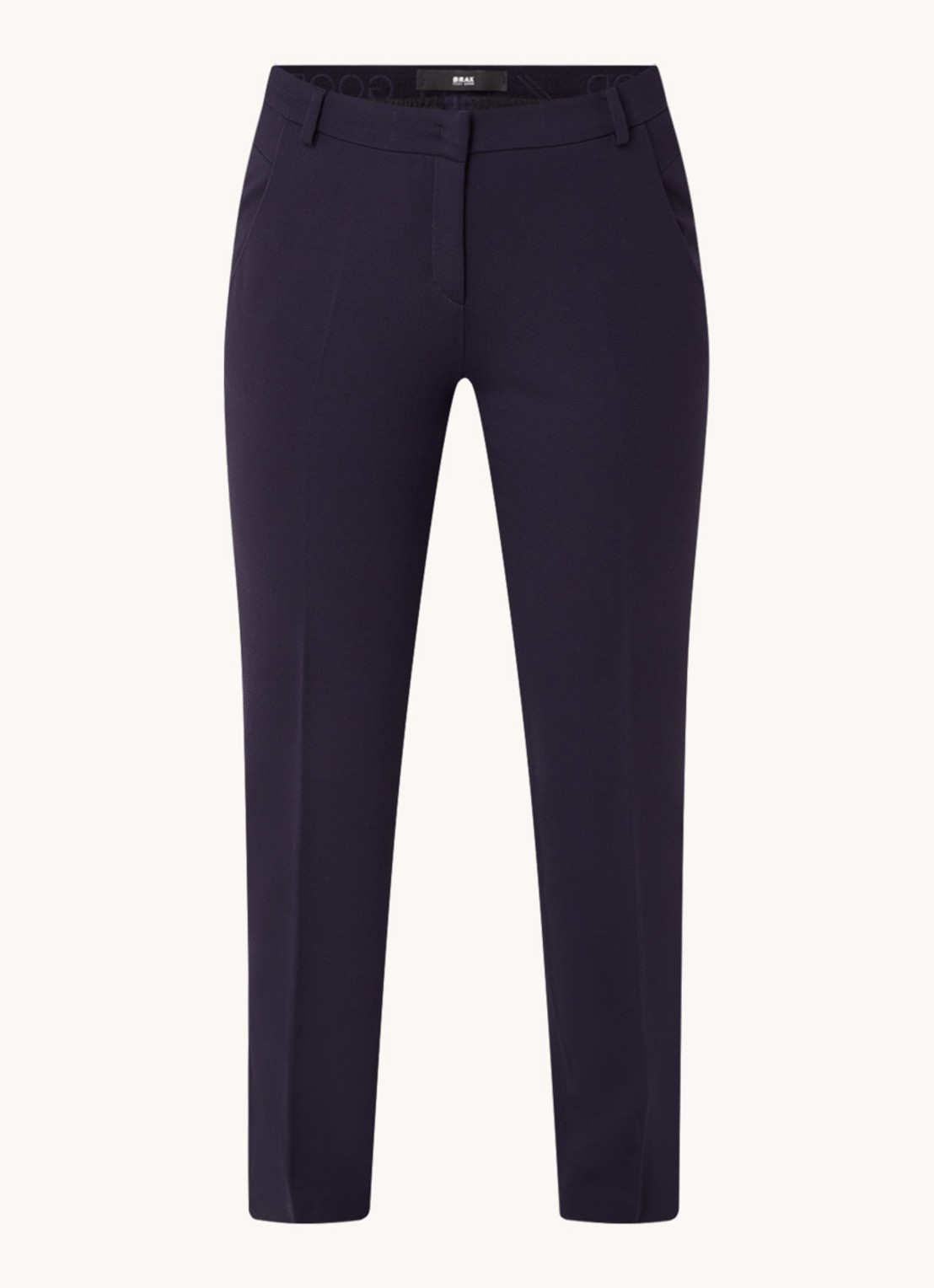 BRAX Maron mid waist cropped regular fit chino met steekzakken - voorkant donkerblauw