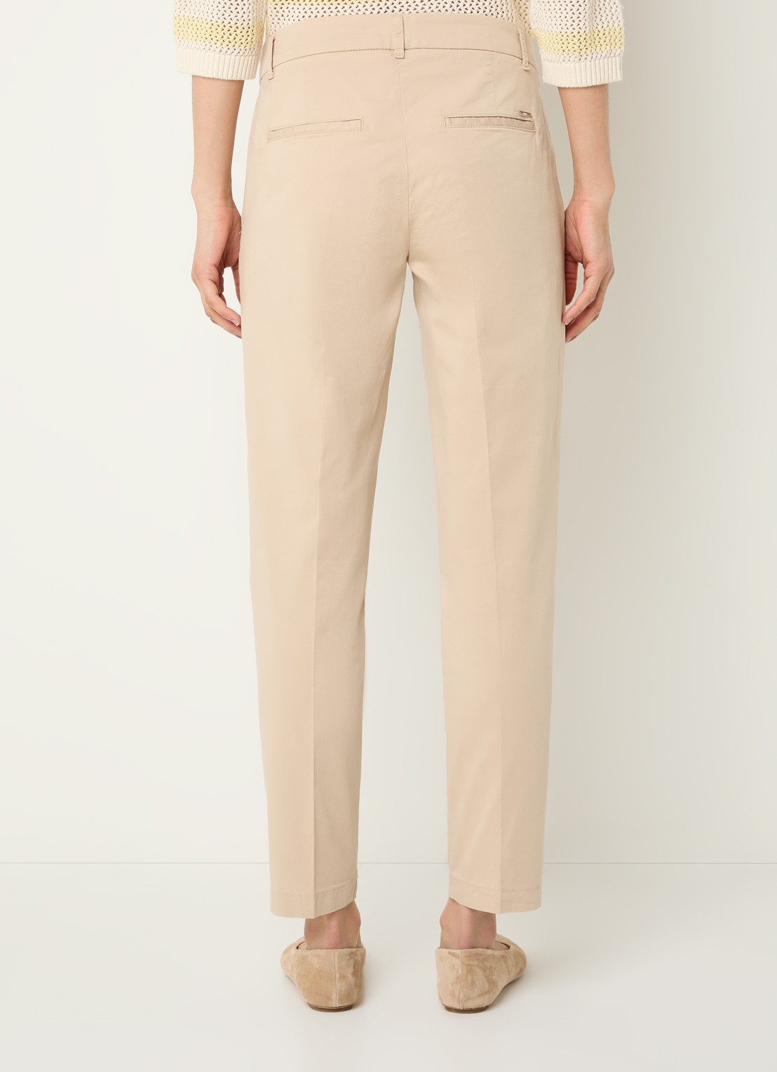 BRAX Maron mid waist cropped tapered fit chino met steekzakken - achterkant 3 camel