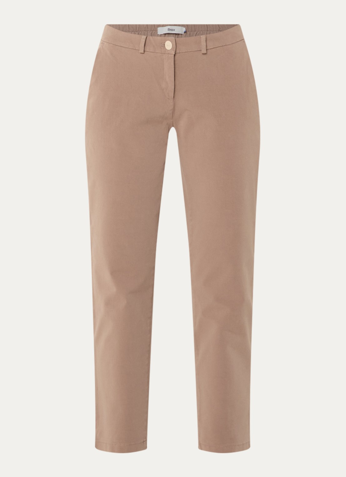 BRAX Maron mid waist slim fit broek met steekzakken - voorkant 3 zand