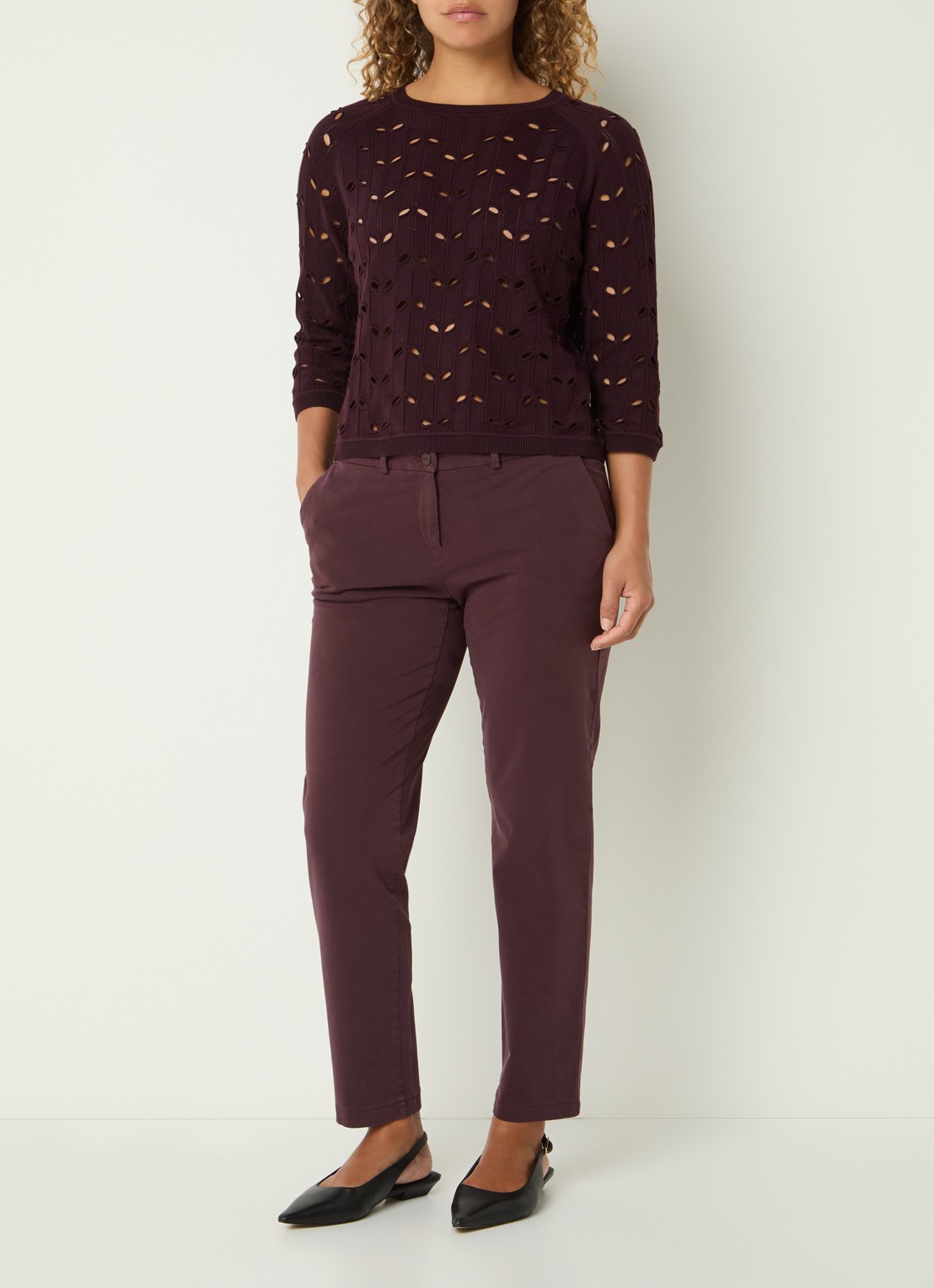 BRAX Maron mid waist slim fit broek met steekzakken - voorkant 4 koper