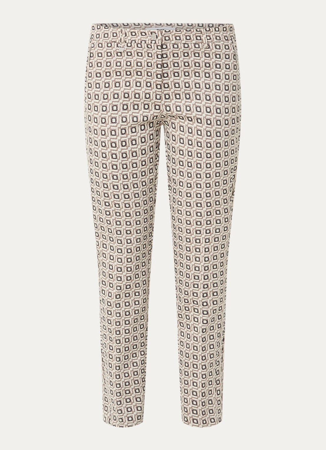 BRAX Maron S low waist straight fit cropped chino met grafische print - voorkant 2 beige