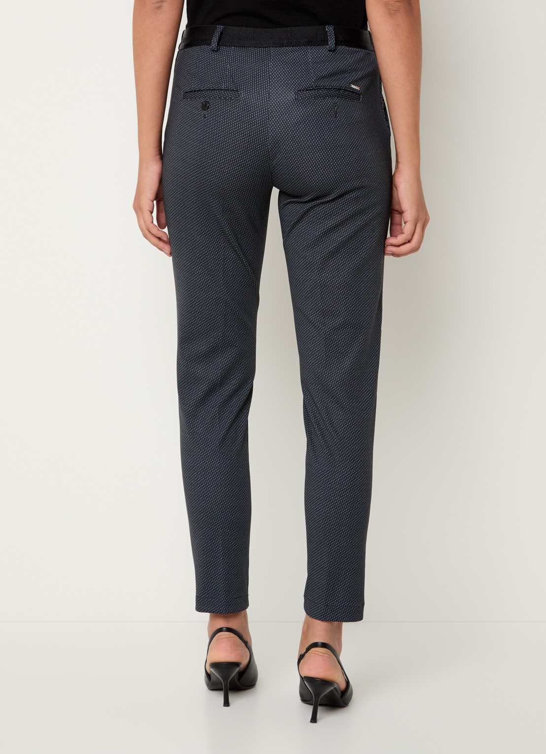 BRAX Maron S mid waist slim fit cropped chino met elastische band - achterkant 4 donkerblauw
