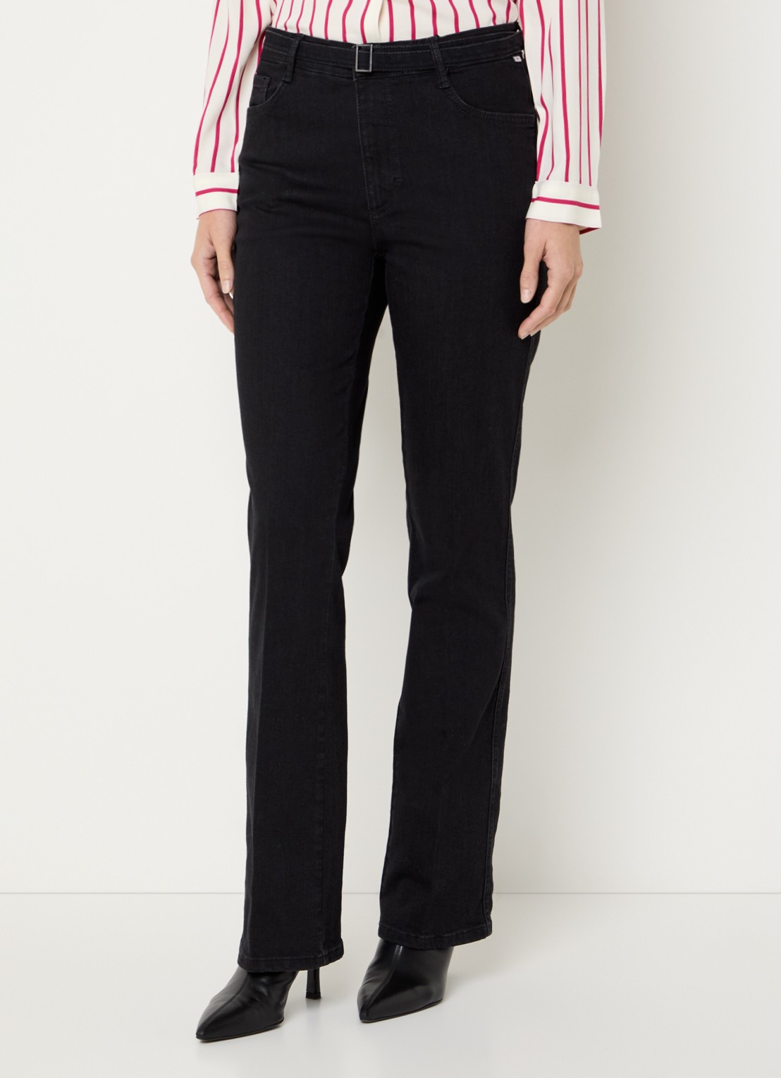 BRAX Mary high waist bootcut jeans met ceintuur - detail 2 zwart