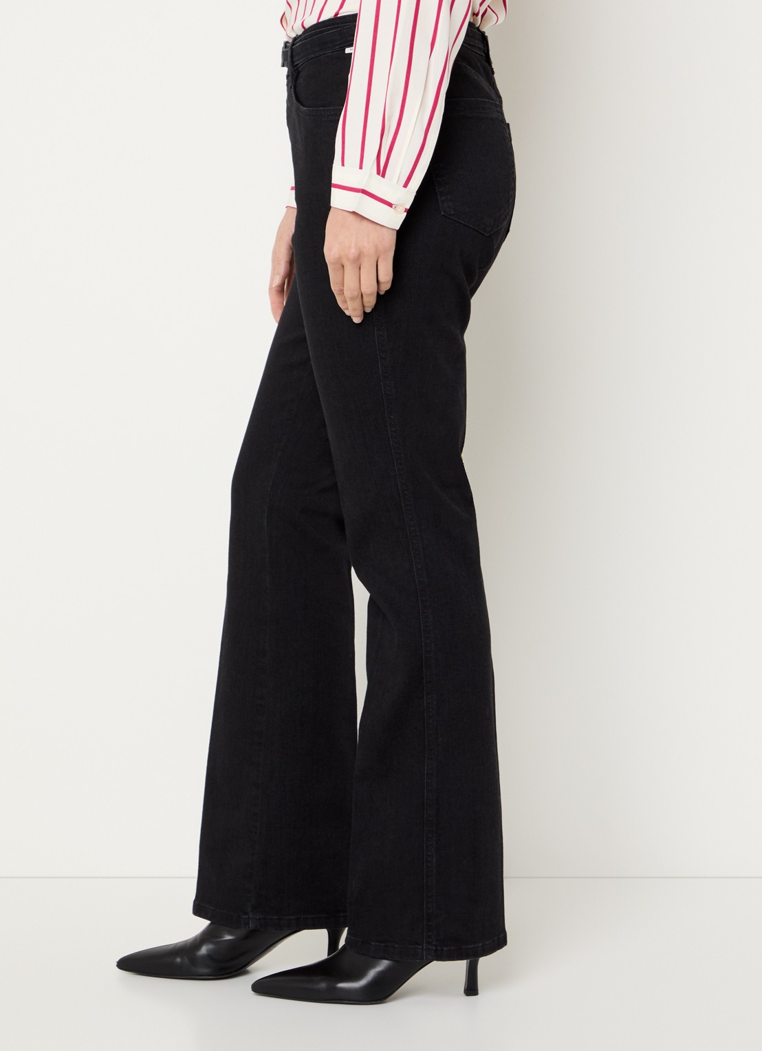 BRAX Mary high waist bootcut jeans met ceintuur - detail 3 zwart