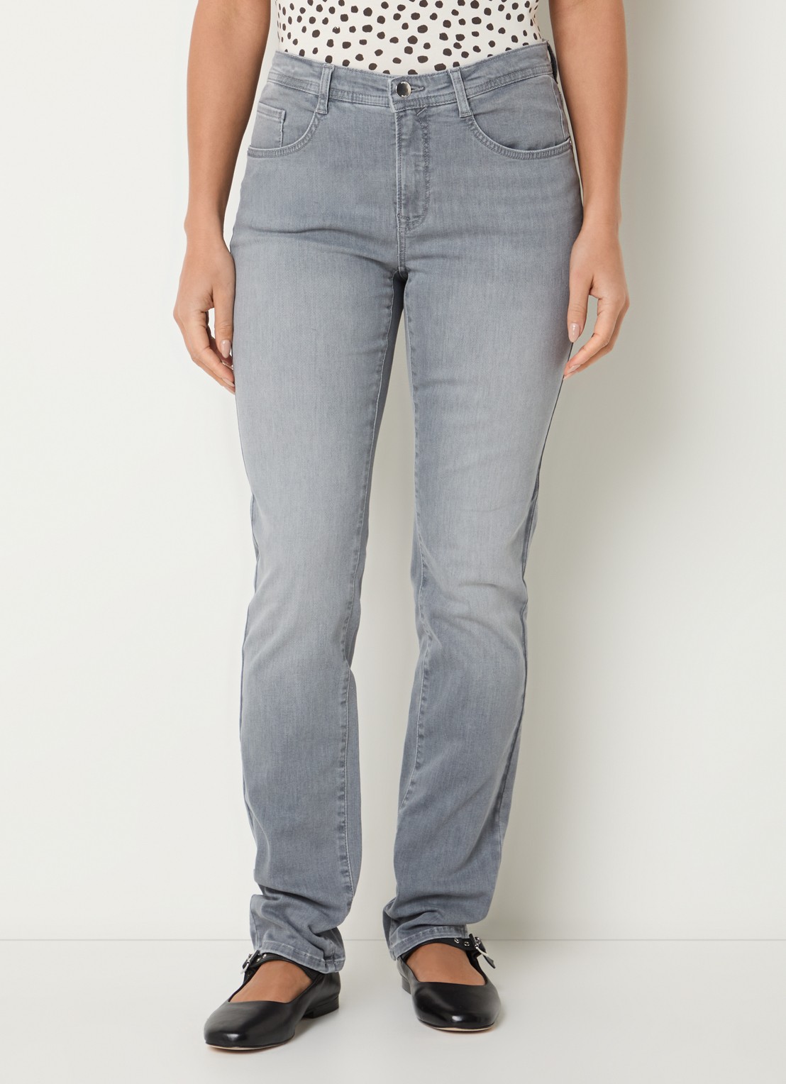 BRAX Mary high waist skinny fit jeans met steekzakken - detail grijs