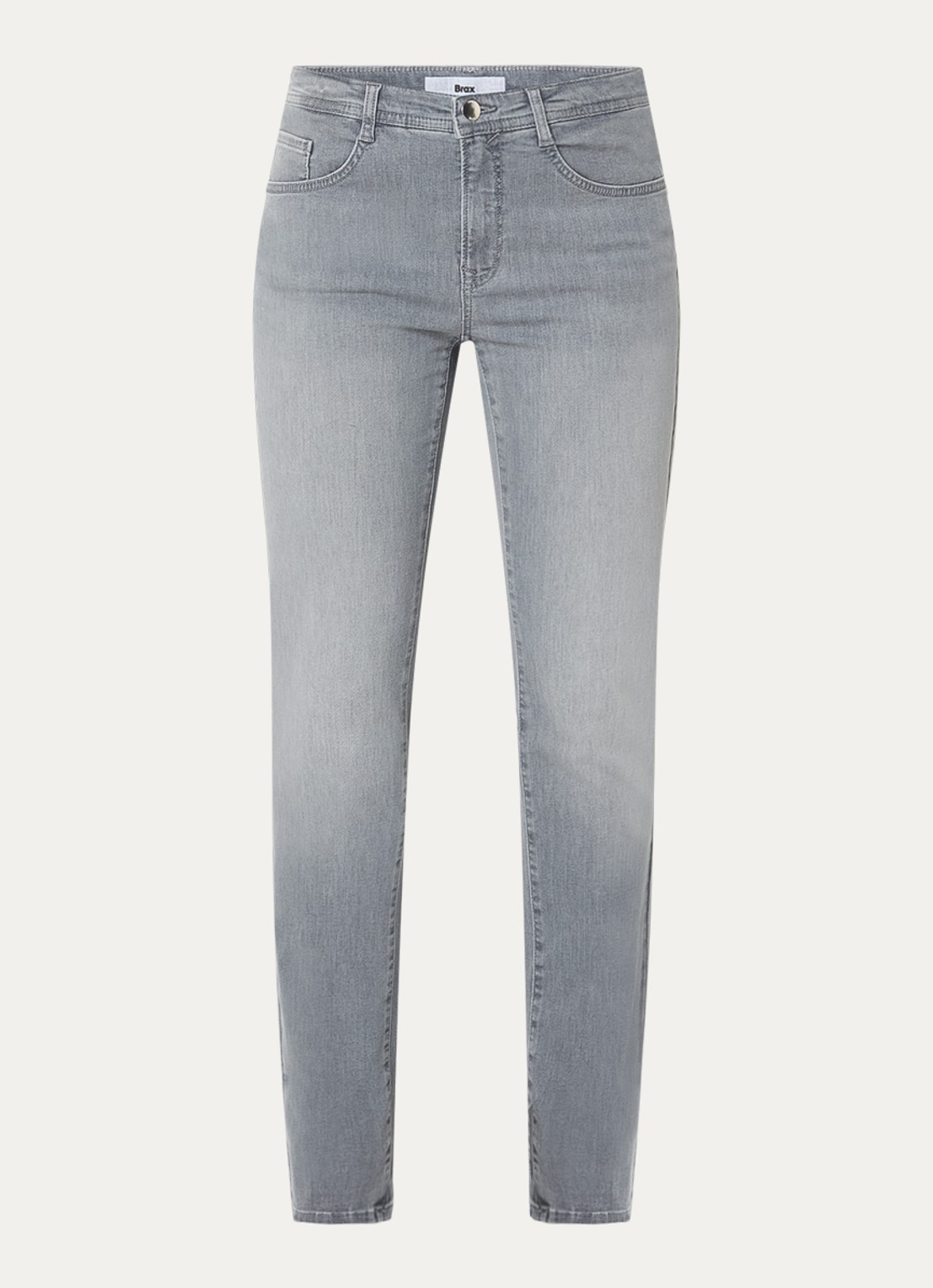 BRAX Mary high waist skinny fit jeans met steekzakken - voorkant 4 grijs
