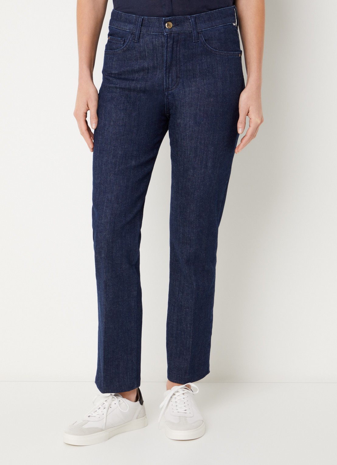BRAX May high waist slim fit jeans met gekleurde wassing - detail donkerblauw