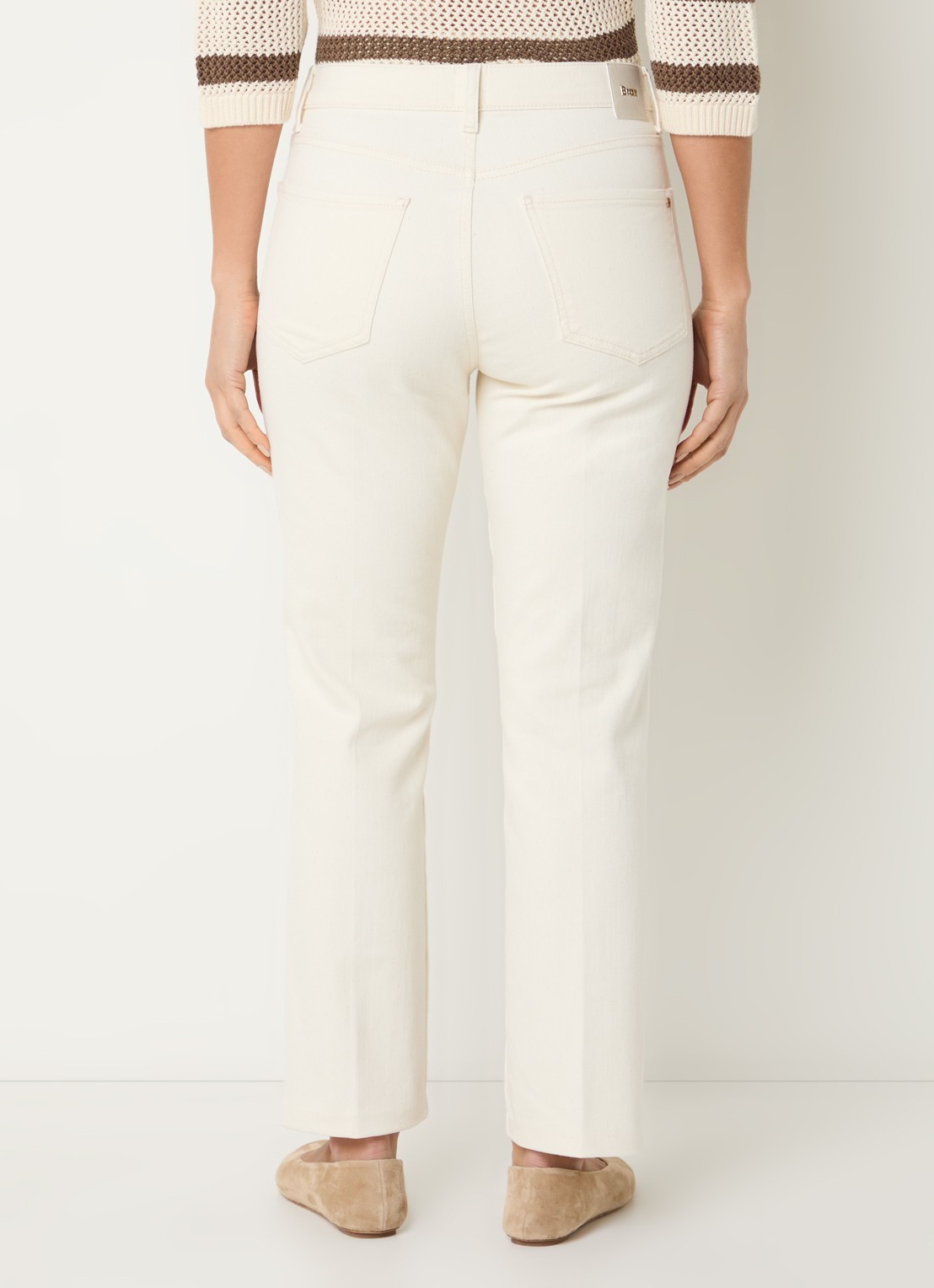 BRAX May high waist slim fit jeans met gekleurde wassing - achterkant 5 gebroken wit