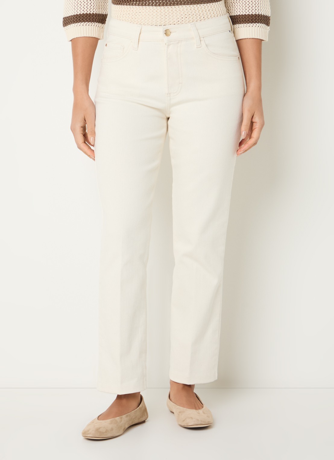 BRAX May high waist slim fit jeans met gekleurde wassing - detail gebroken wit