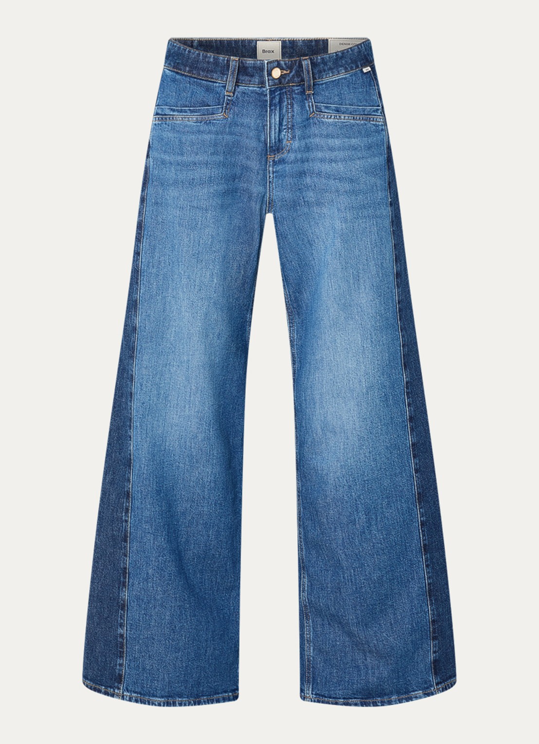 BRAX Morgan high waist wide leg jeans met steekzakken - voorkant 3 indigo