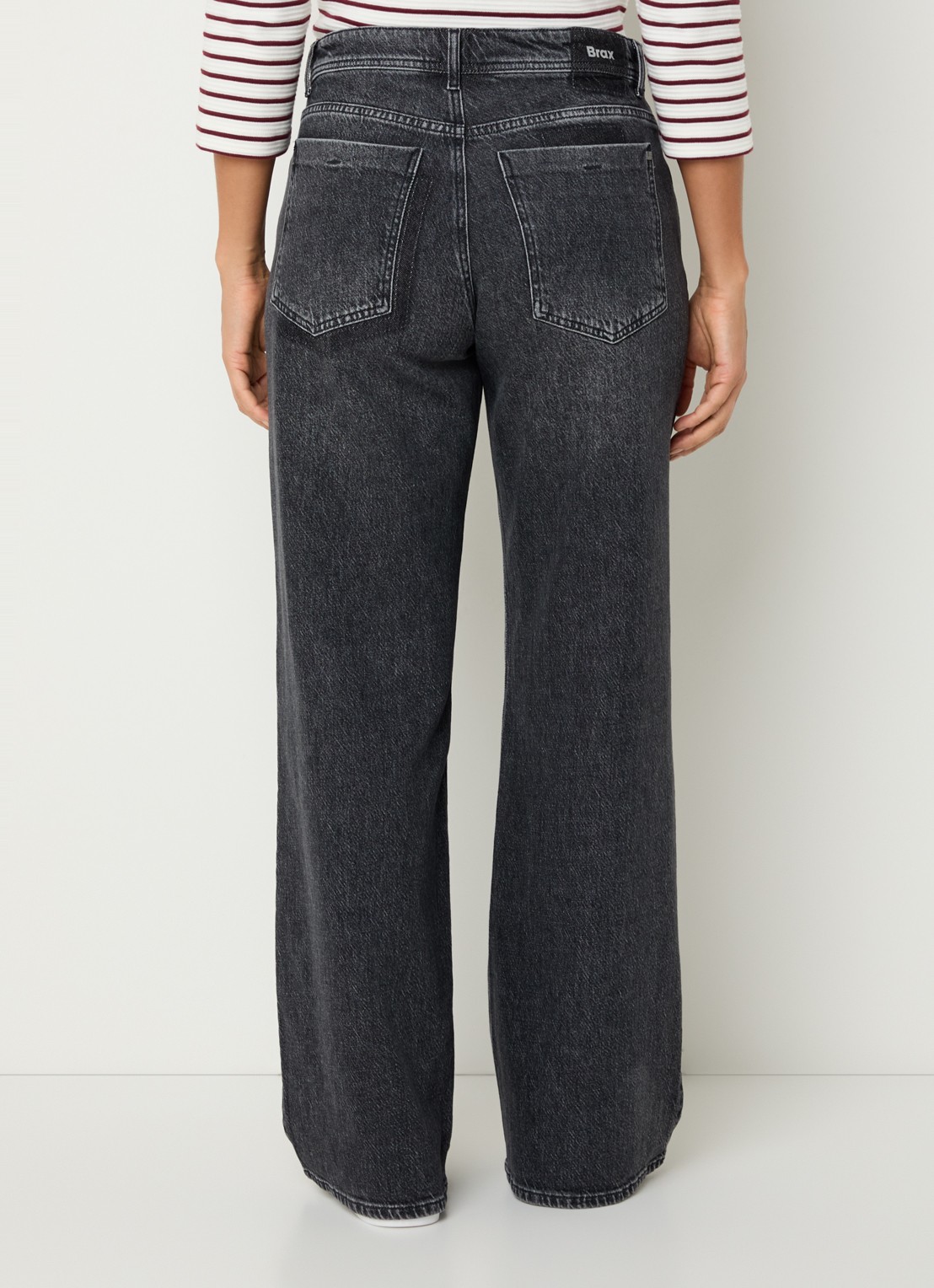 BRAX Morgan high waist wide leg jeans  - achterkant 3 donkergrijs