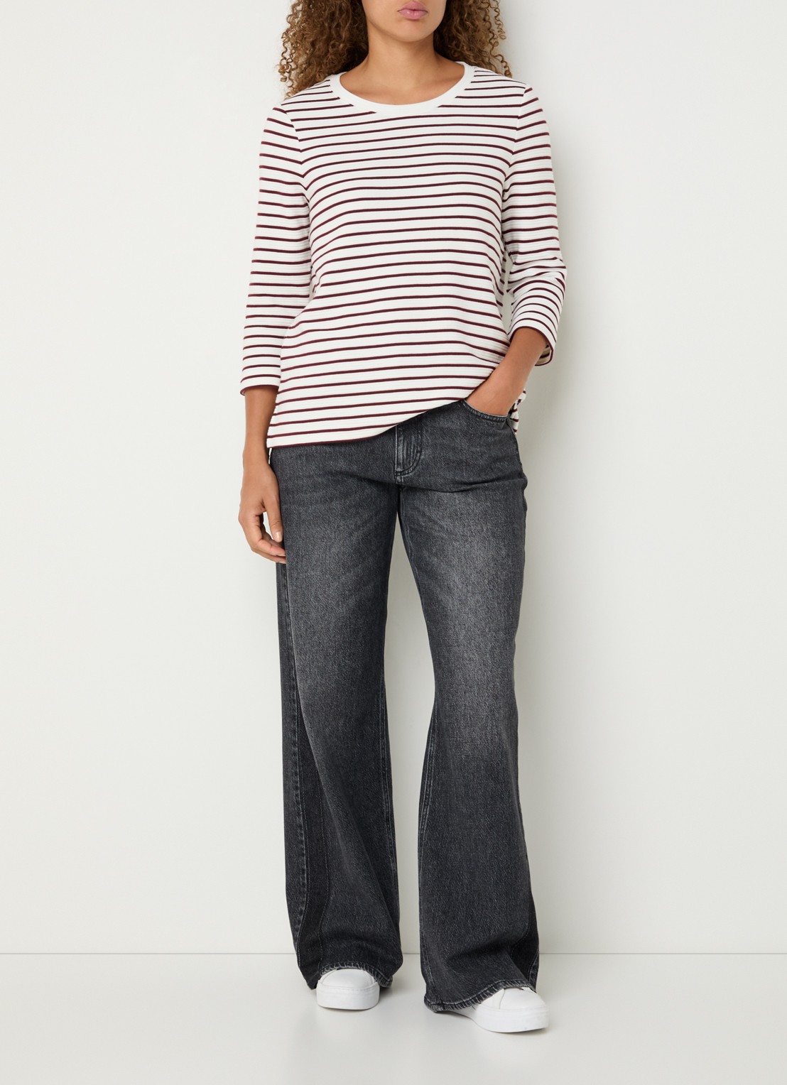 BRAX Morgan high waist wide leg jeans  - voorkant 2 donkergrijs