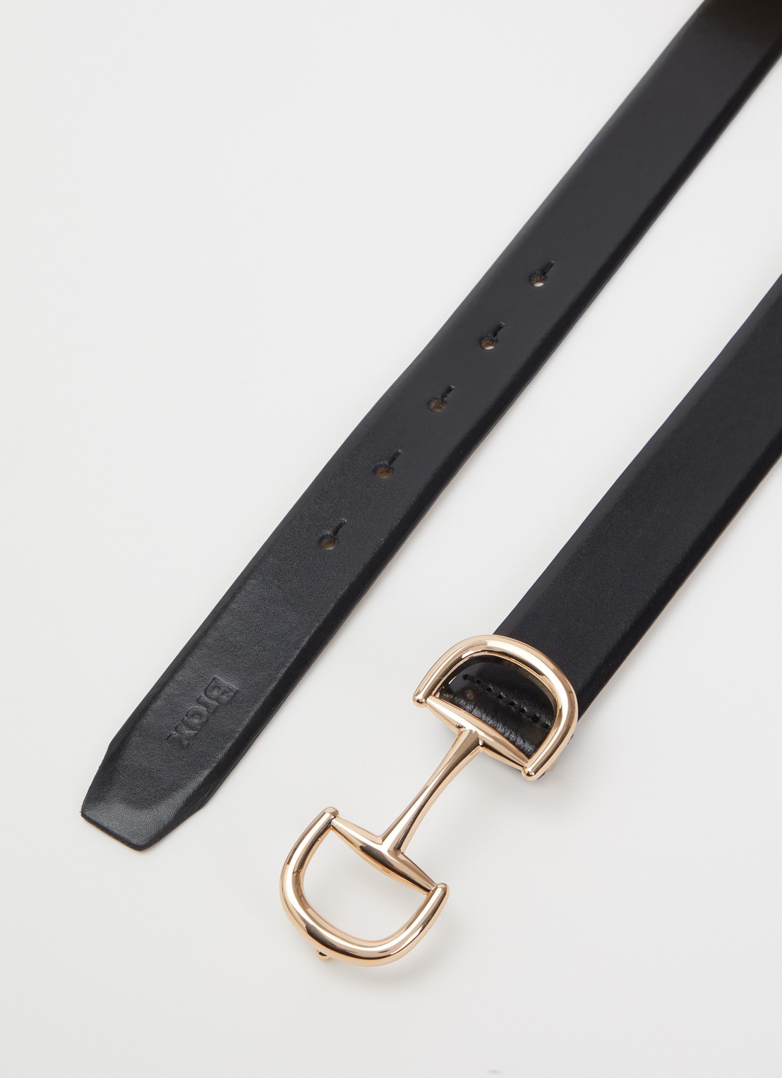 BRAX Riem van leer  - detail zwart