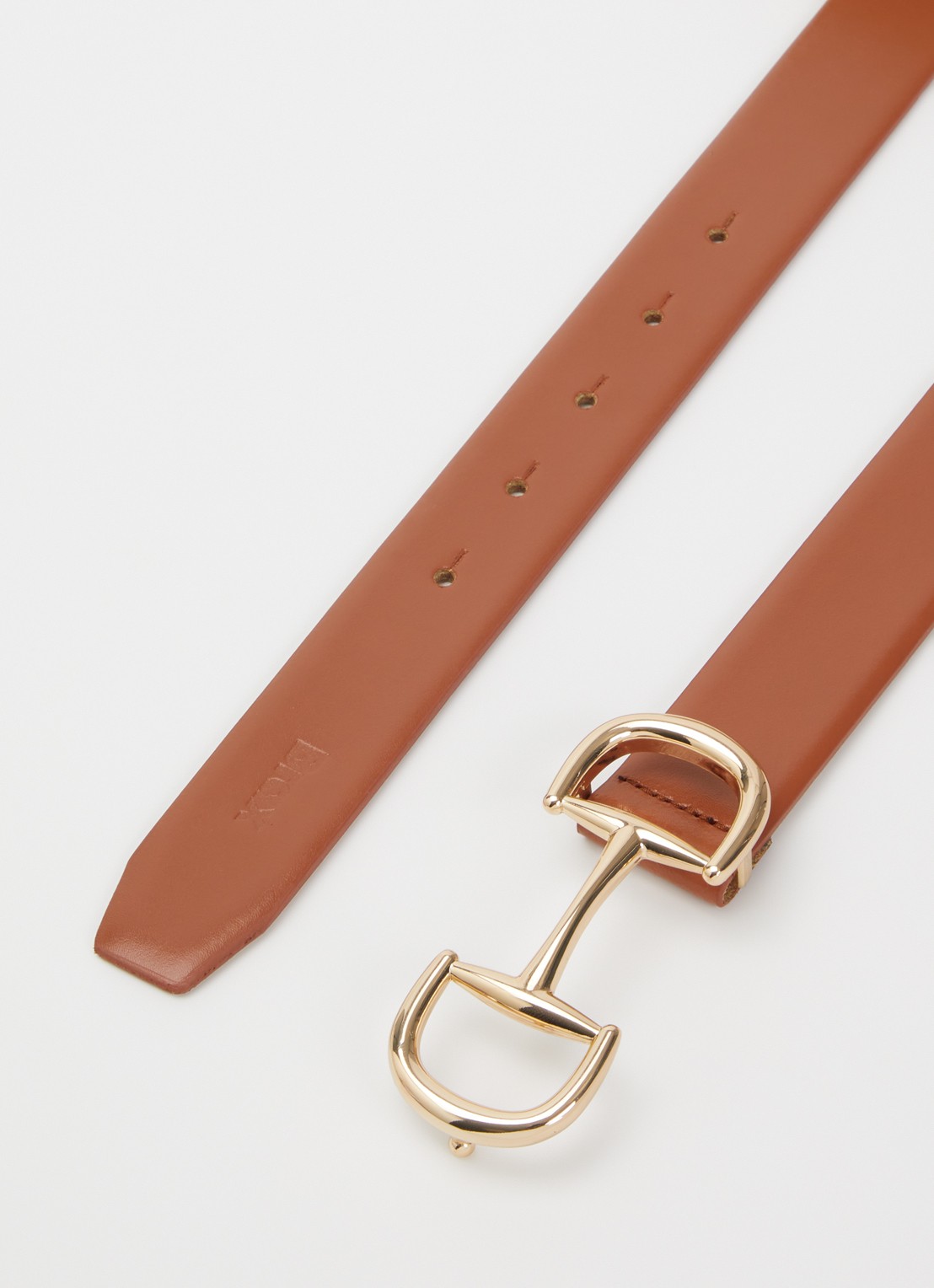 BRAX Riem van leer  - detail cognac