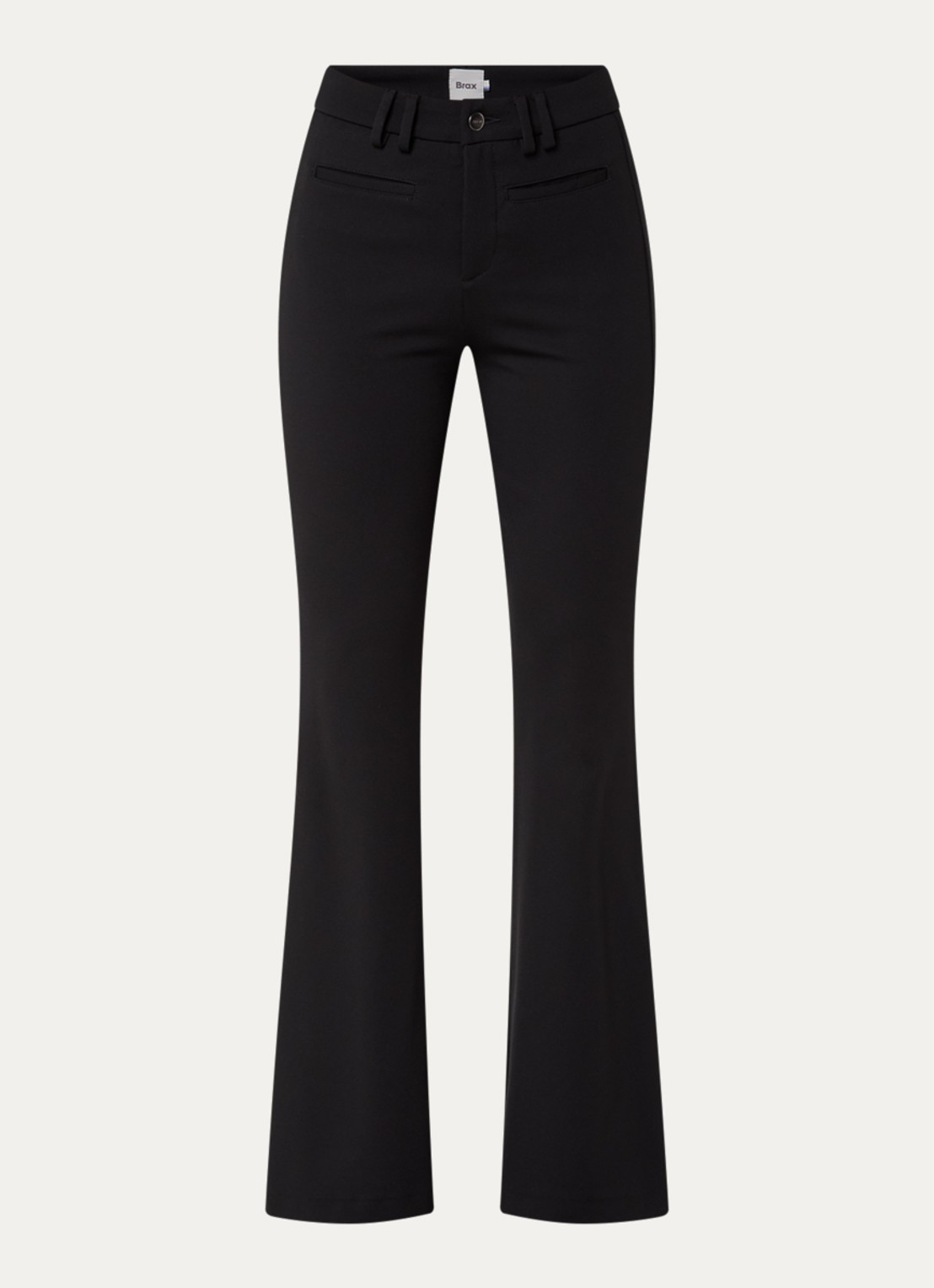 BRAX Shakira high waist loose fit pantalon met steekzakken - voorkant 3 zwart