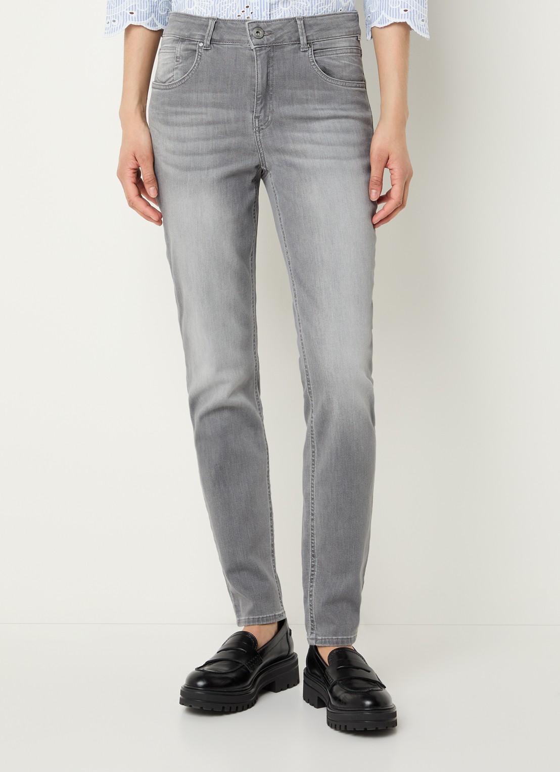 BRAX Shakira high waist skinny fit jeans met steekzakken - detail 4 grijs
