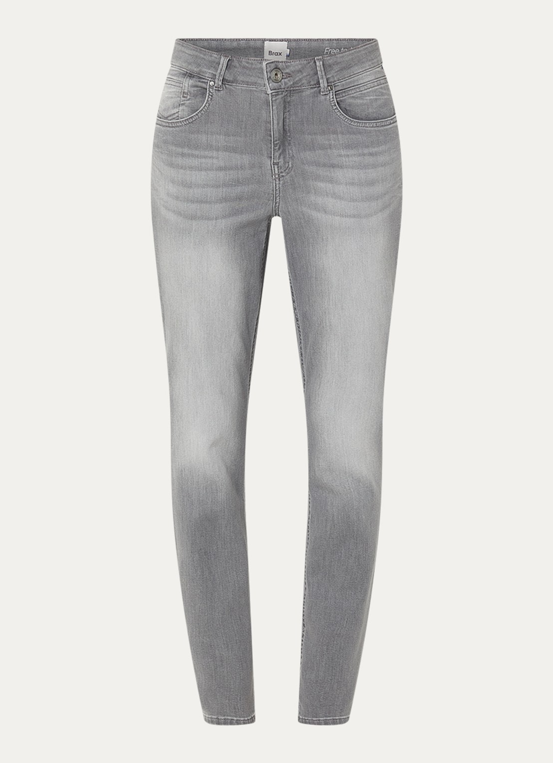 BRAX Shakira high waist skinny fit jeans met steekzakken - voorkant grijs