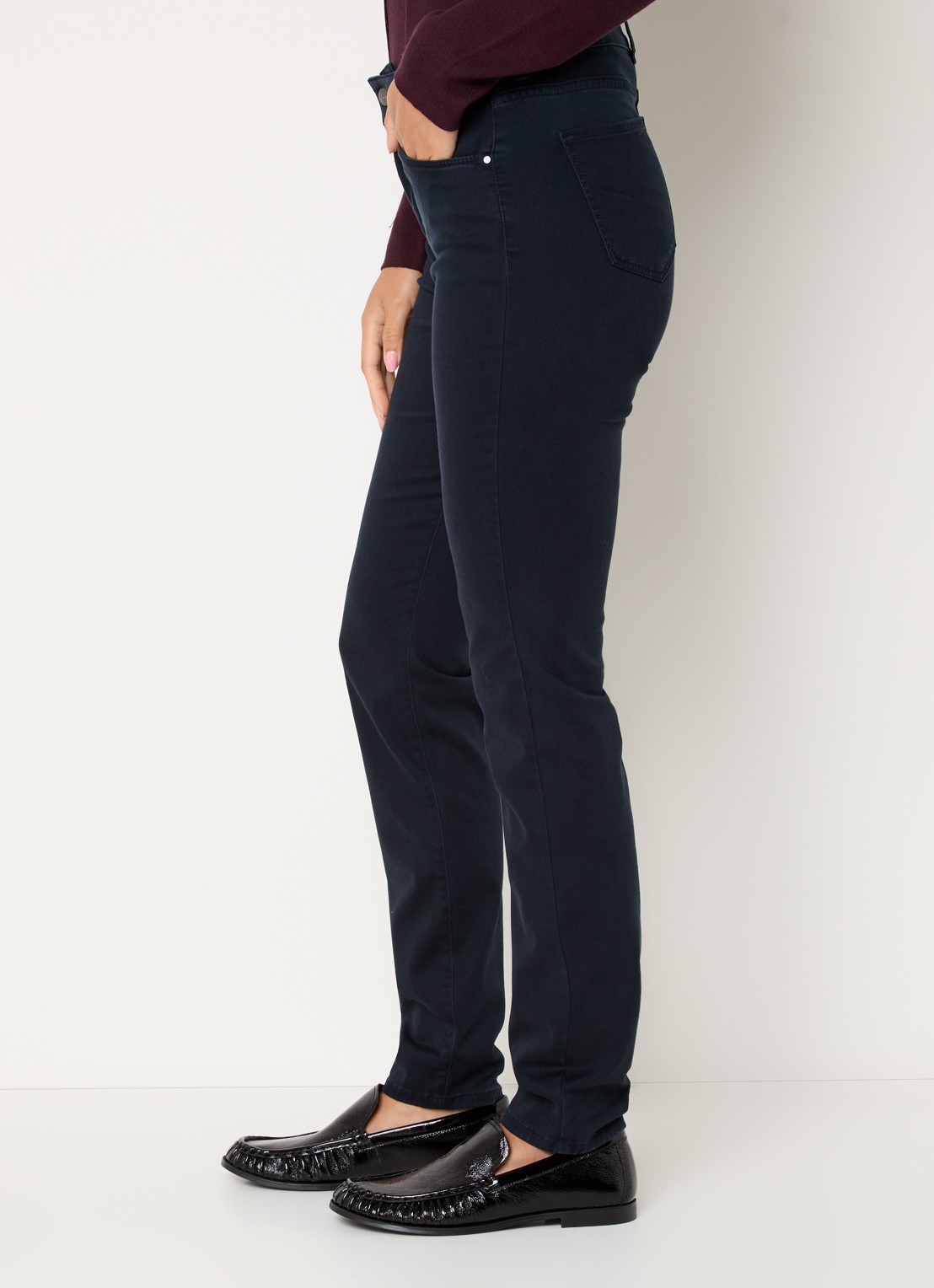 BRAX Shakira high waist slim fit pantalon  - detail 5 donkerblauw