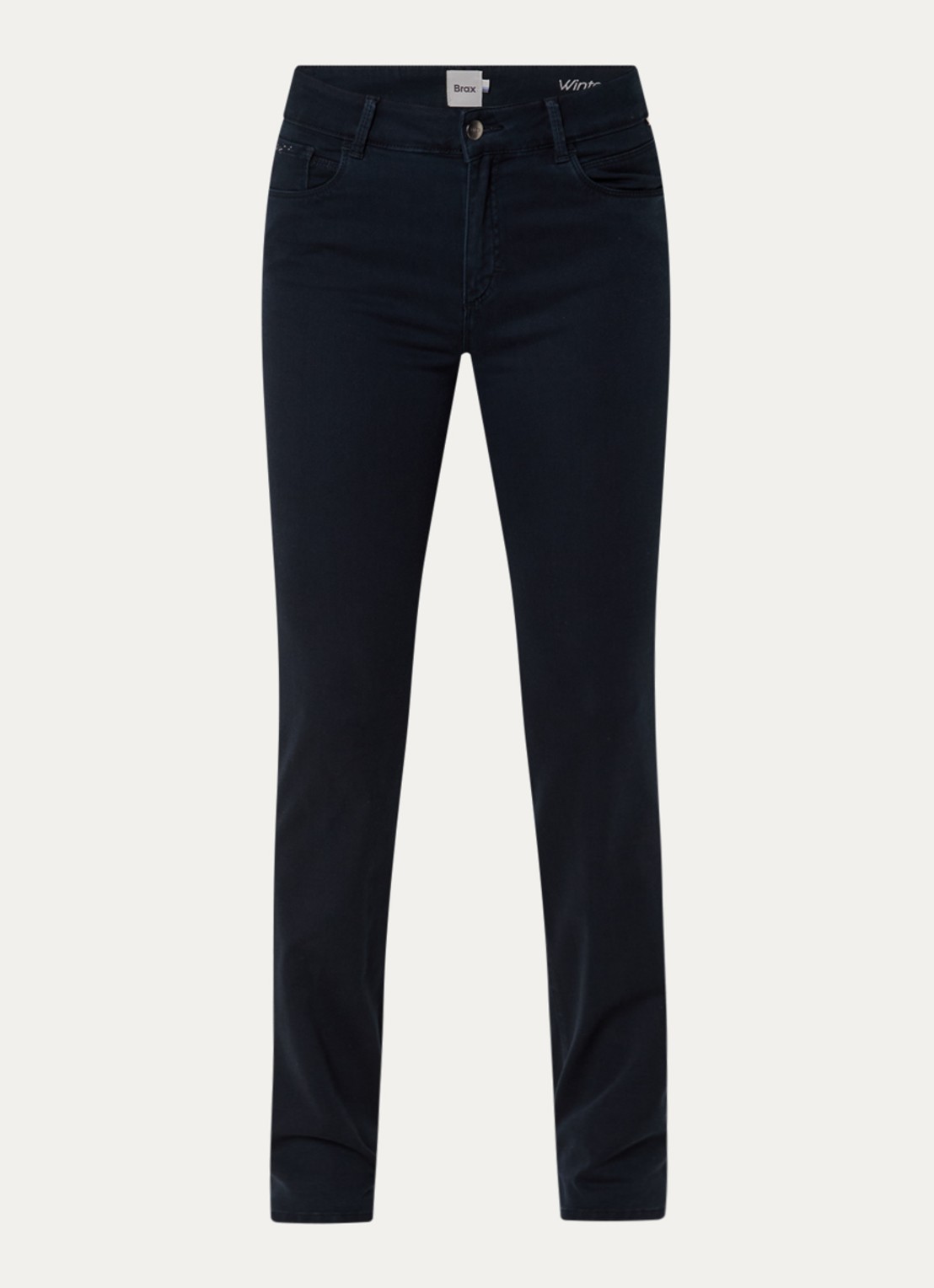 BRAX Shakira high waist slim fit pantalon  - voorkant 2 donkerblauw