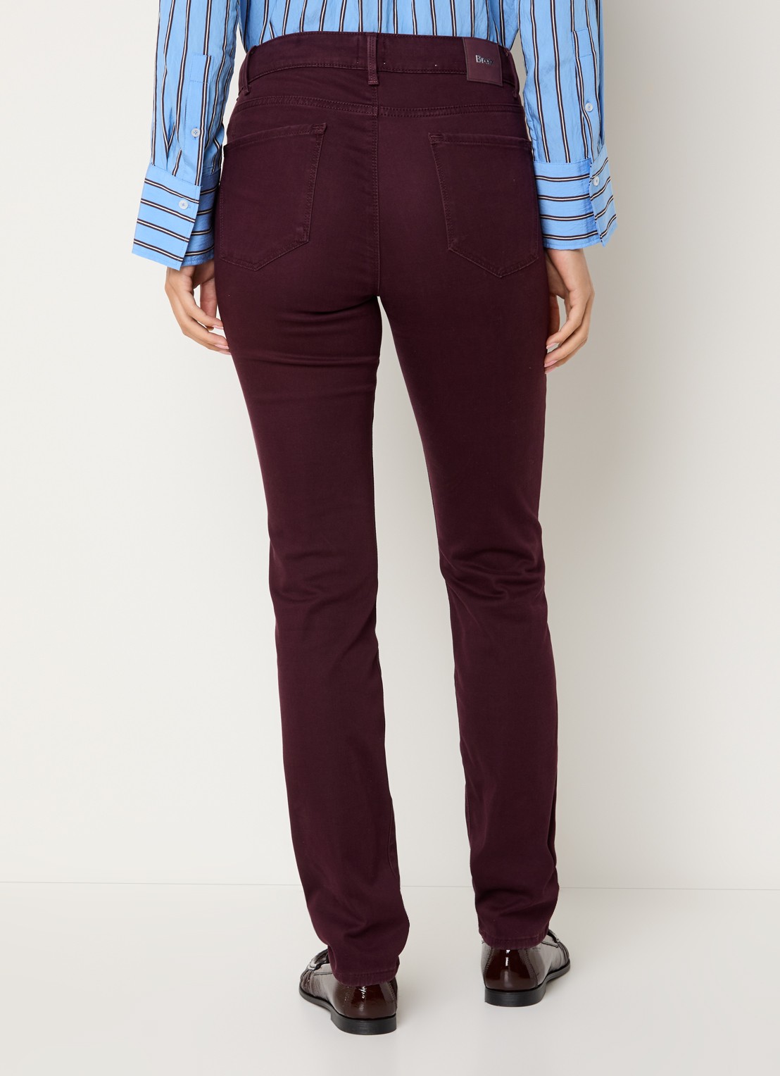 BRAX Shakira high waist slim fit pantalon  - achterkant 3 bordeauxrood