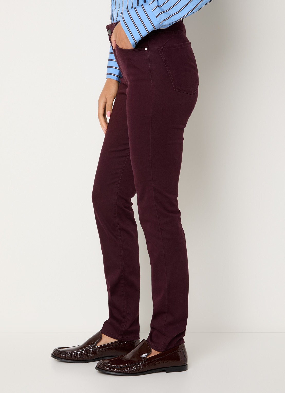 BRAX Shakira high waist slim fit pantalon  - detail 5 bordeauxrood