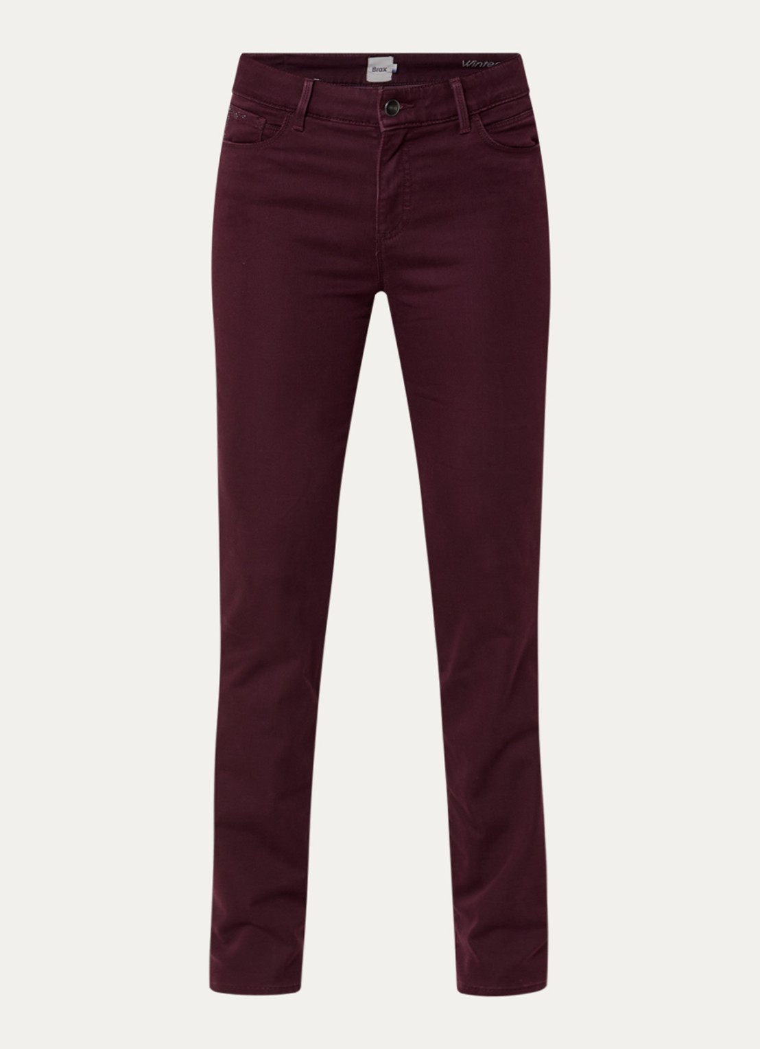 BRAX Shakira high waist slim fit pantalon  - voorkant bordeauxrood