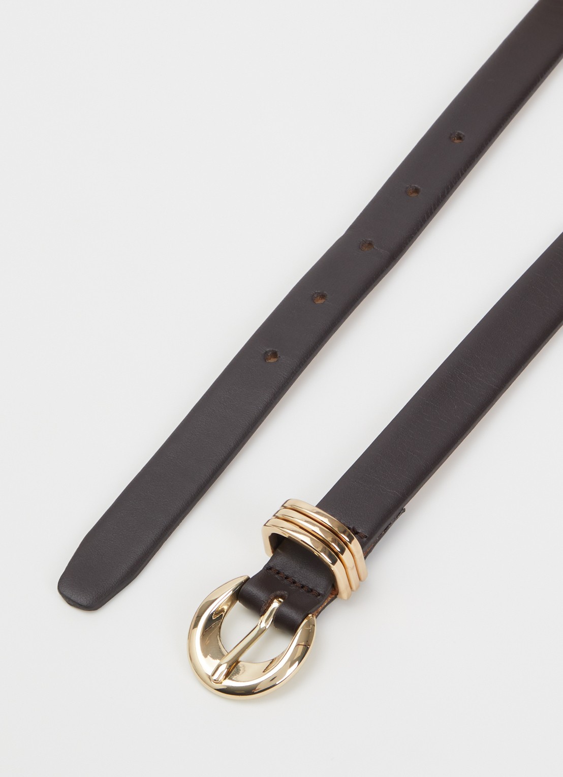 BRAX Style riem van leer  - detail 2 donkerbruin